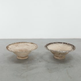 Grandon Fres, Pair of Pedestal Concrete Planters, 1960s