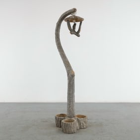 Faux Bois Sculptural Garden Lantern, 1960s