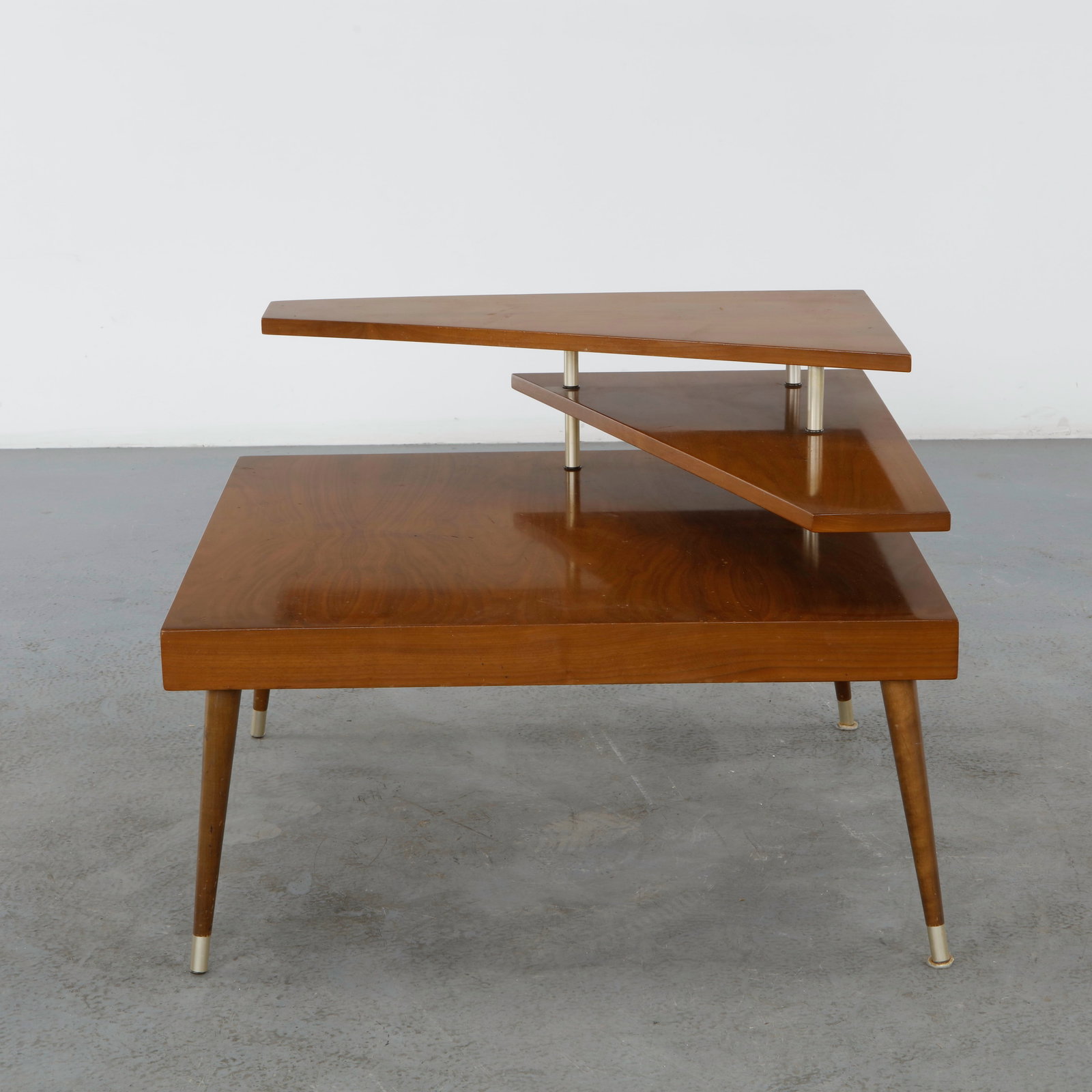 3-Tier Walnut Side Table, 1960s - 3