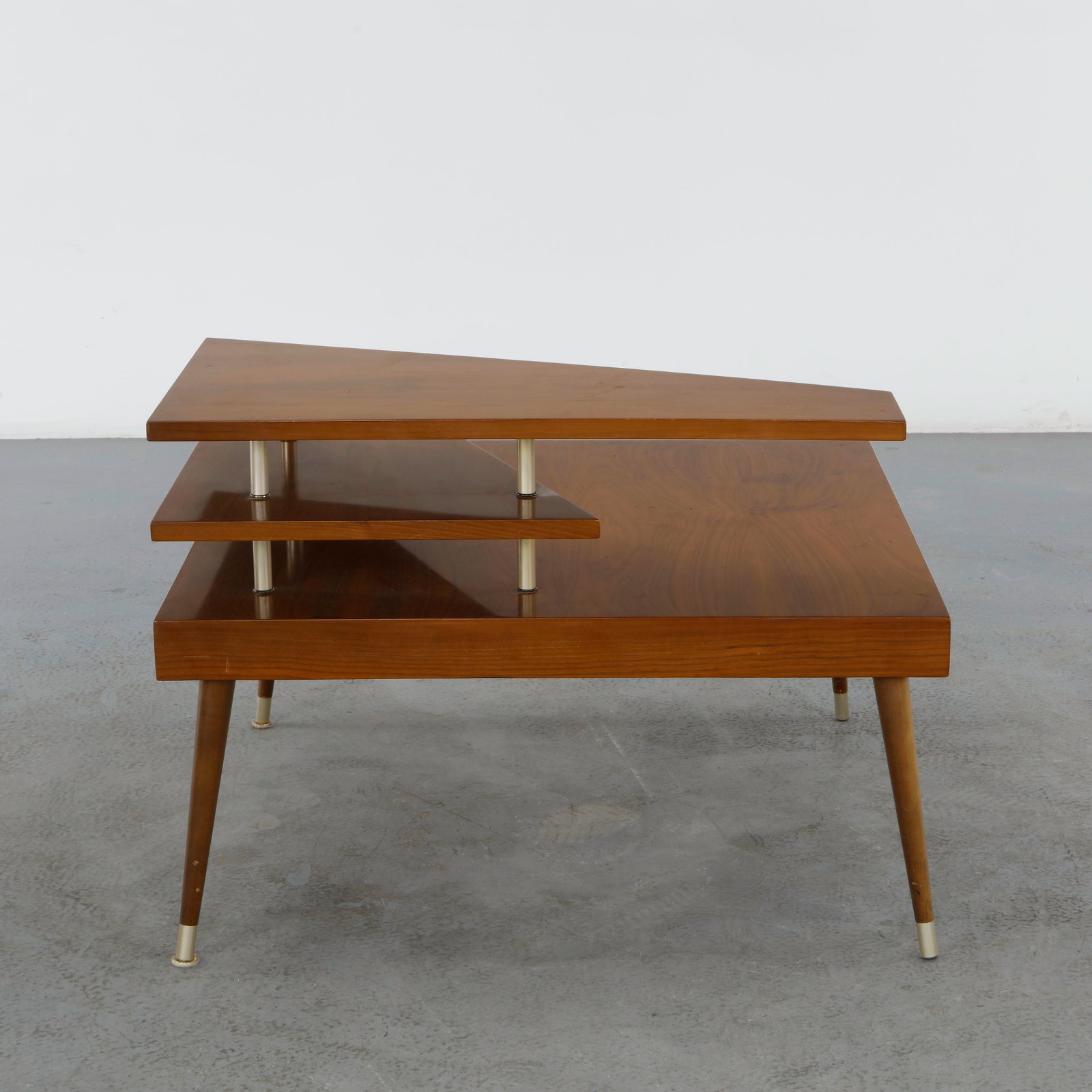 3-Tier Walnut Side Table, 1960s - 7