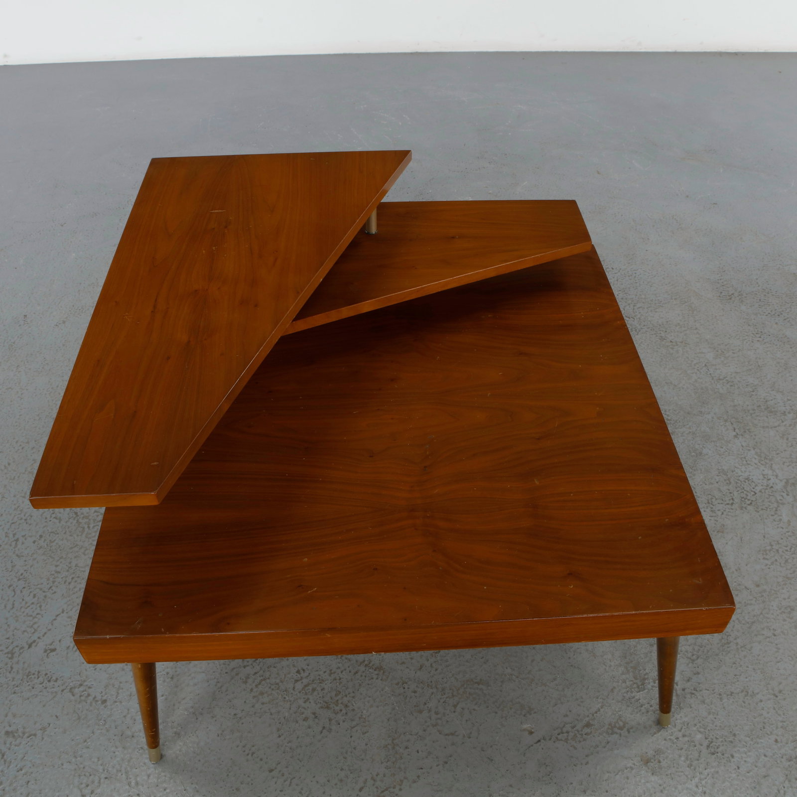 3-Tier Walnut Side Table, 1960s - 9