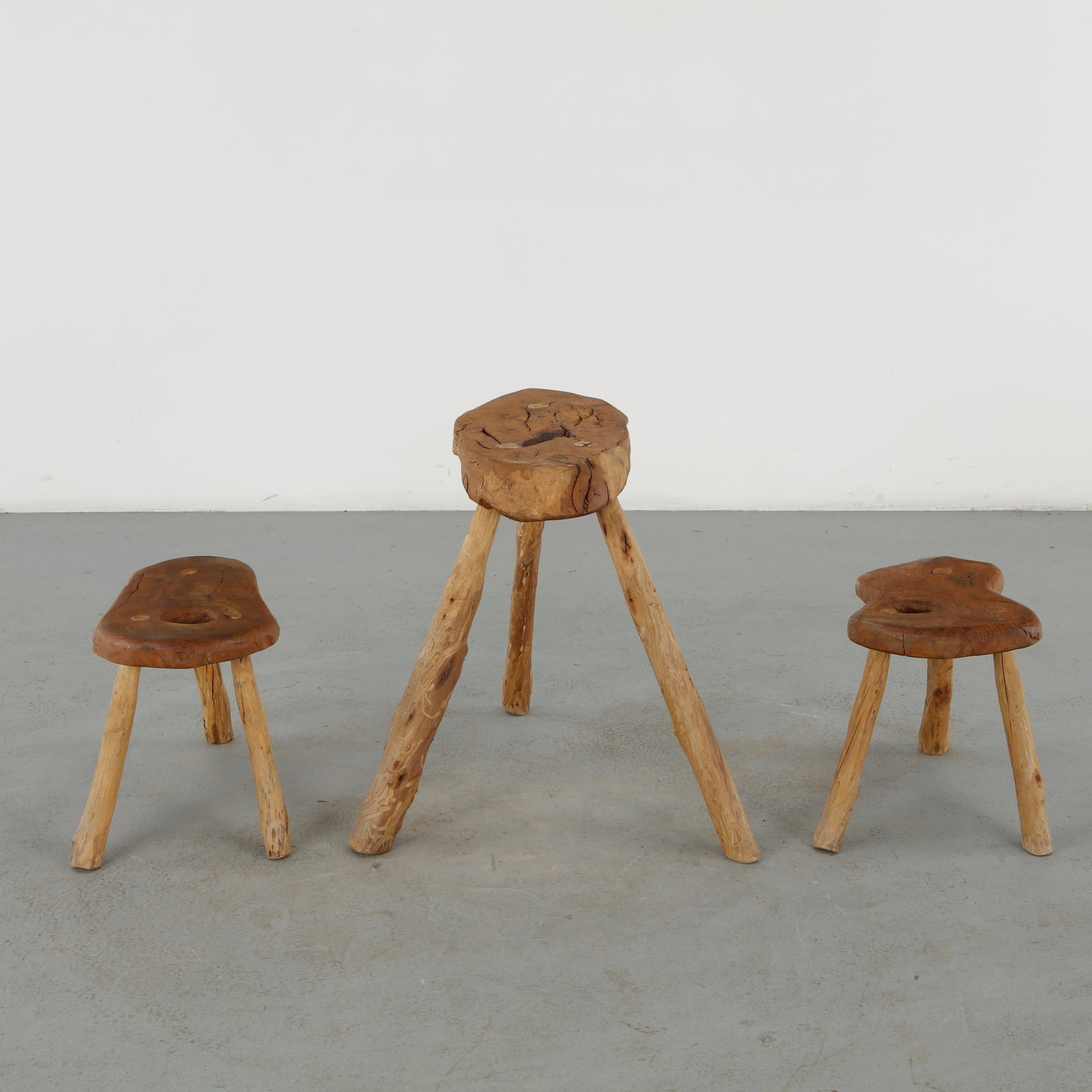 Root Wood Table with Stools, 1960s - 2