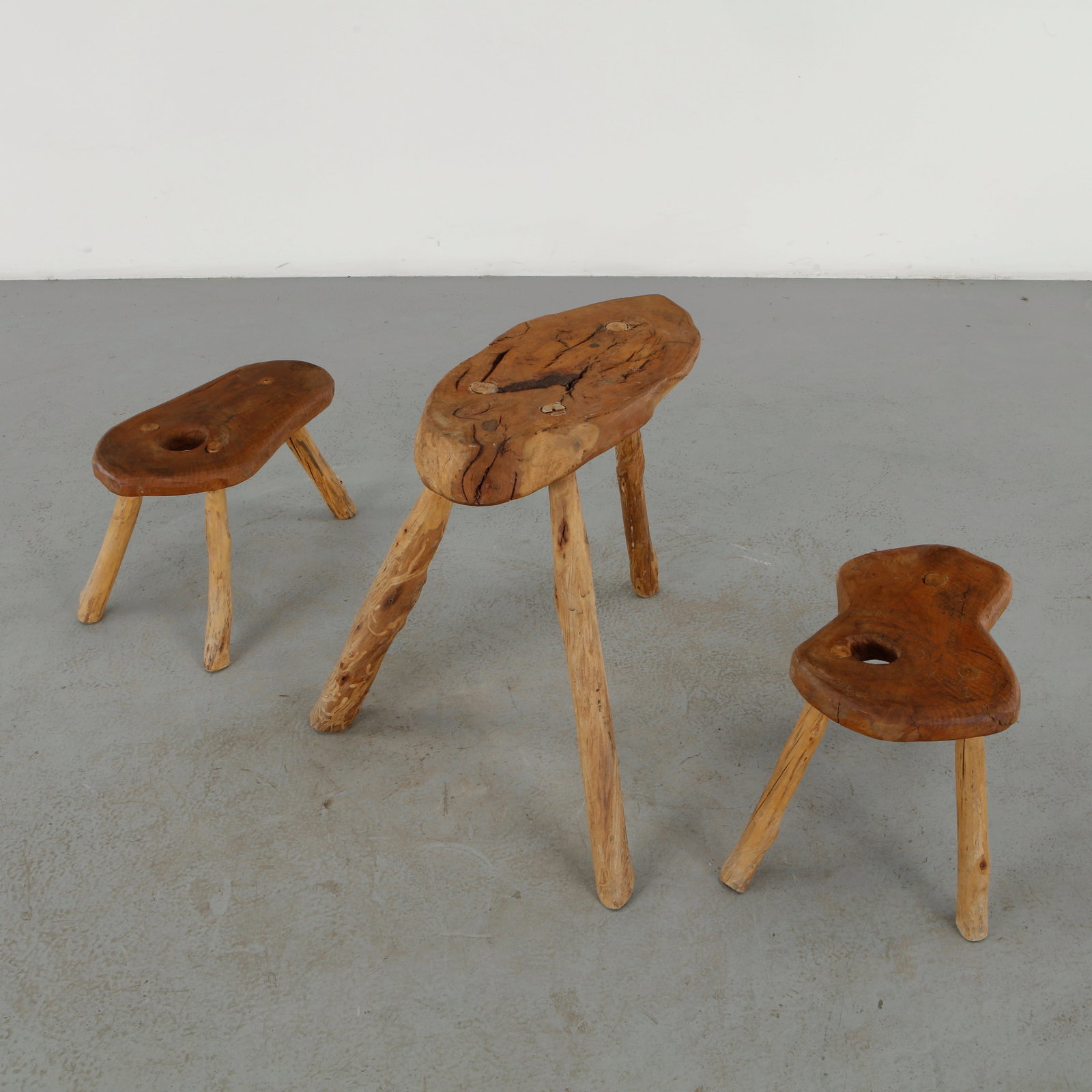 Root Wood Table with Stools, 1960s - 3