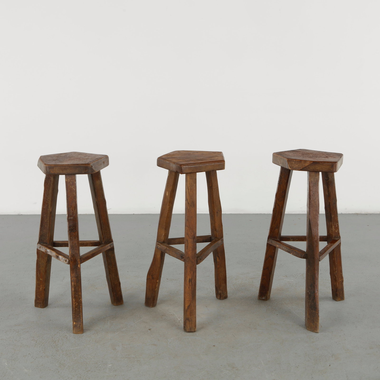 Olavi Hanninen, Set of ThreeÂ Elm Stools, 1960s (1 of 13)