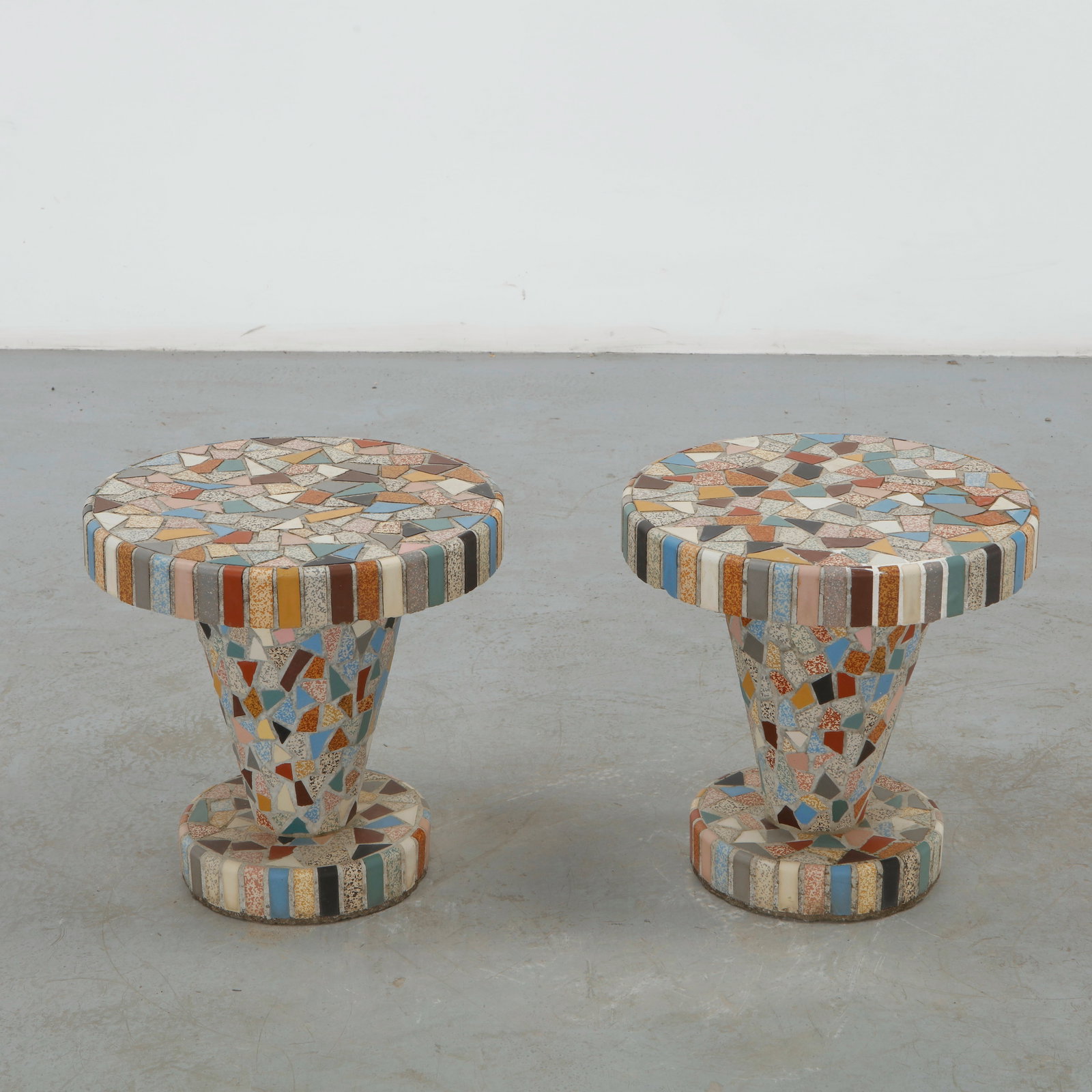 Pair of Mosaic Pedestal Stools, 1960s (1 of 13)