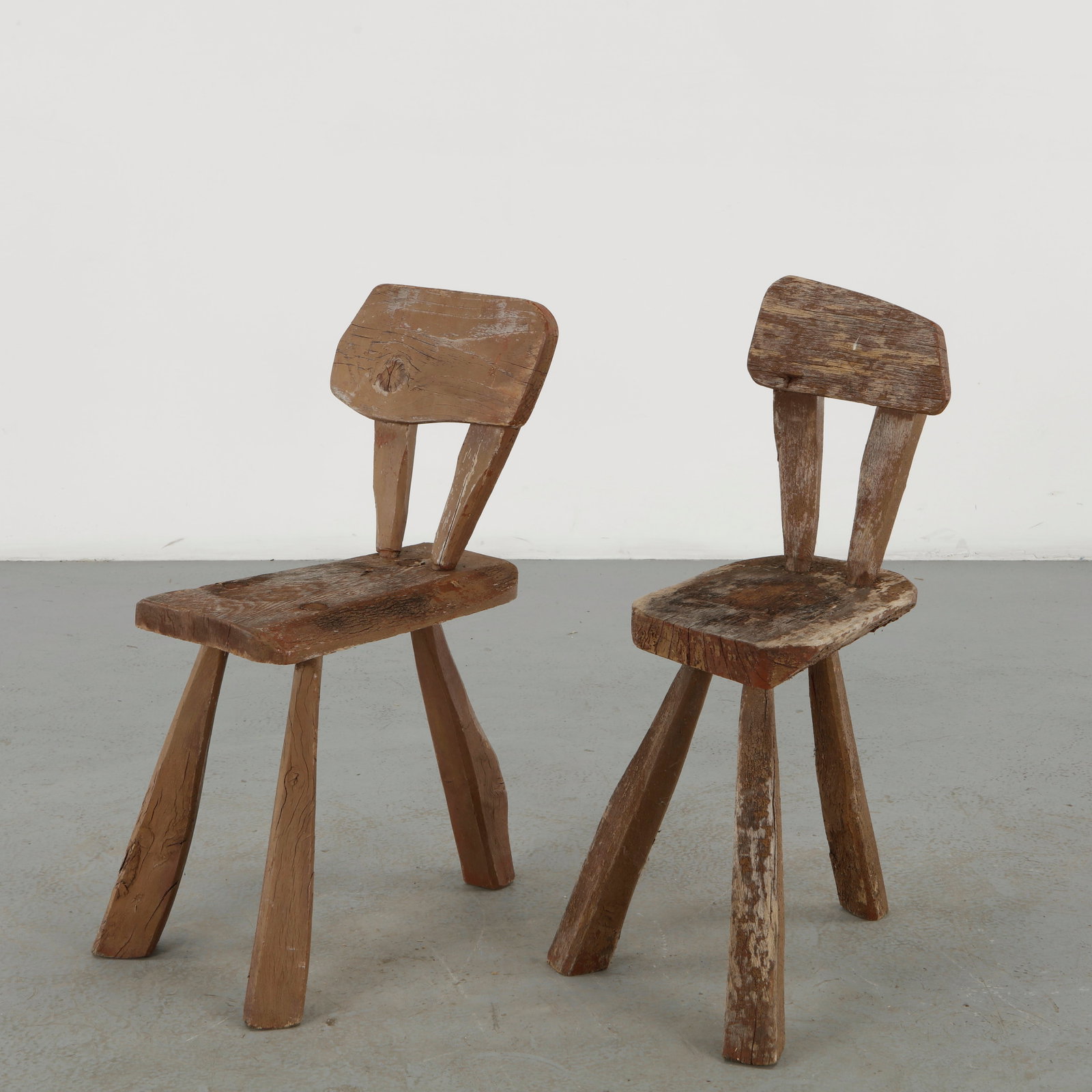 Pair of Primitive Wooden Chairs, 1960s (1 of 17)