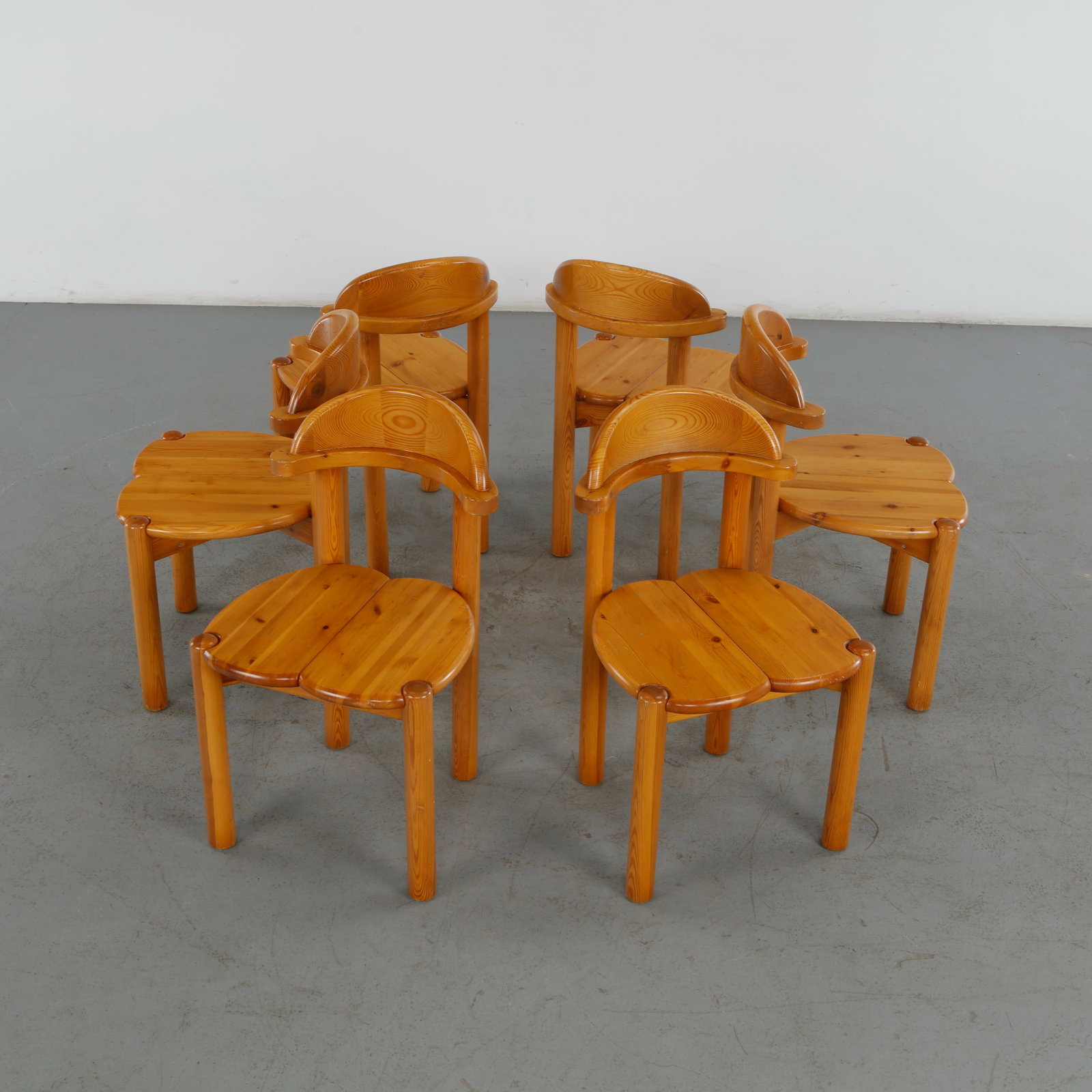 Rainer Daumiller, Set of Six Pine Chairs, 1960s (1 of 20)
