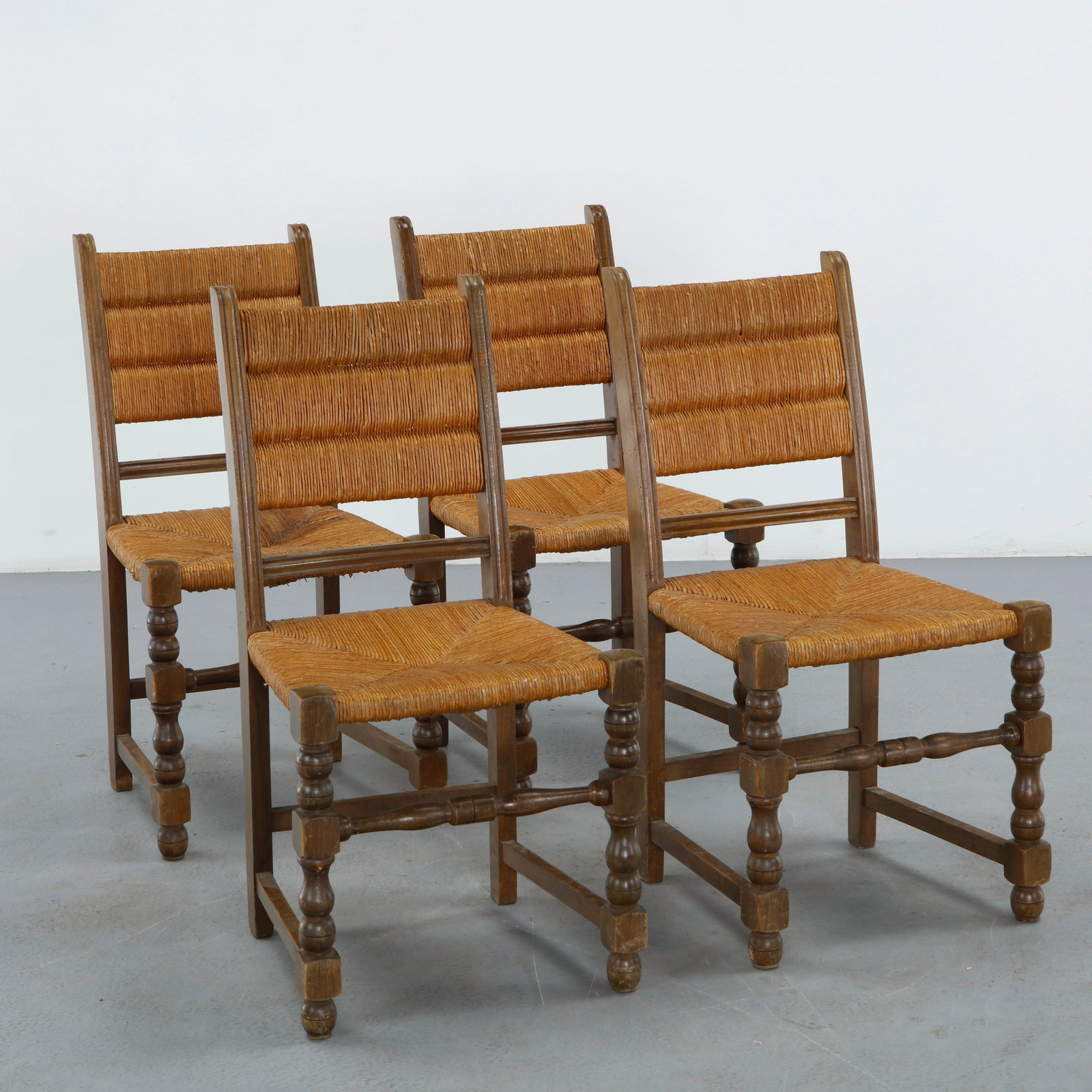 Set of Four Rope and Wood Chairs in the style of Charles Dudouyt, 1960s (1 of 20)