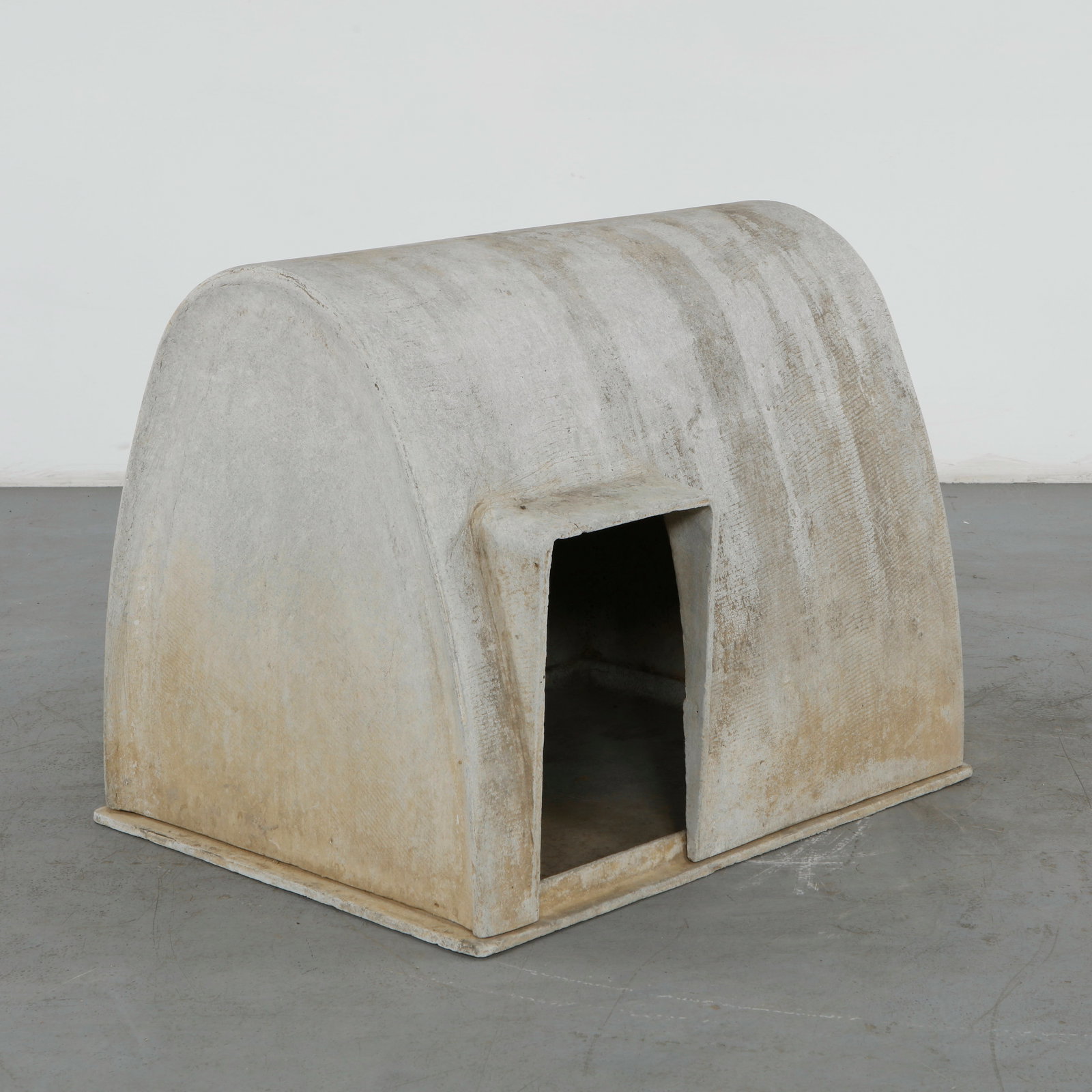 Willy Guhl, Dog House, 1960s: The vintage fiber-cement dog house, designed by Swiss functionalist pioneer Willy Guhl for Eternit in the 1960s, is an exceptionally rare and highly sought-after piece of mid-century brutalist design.