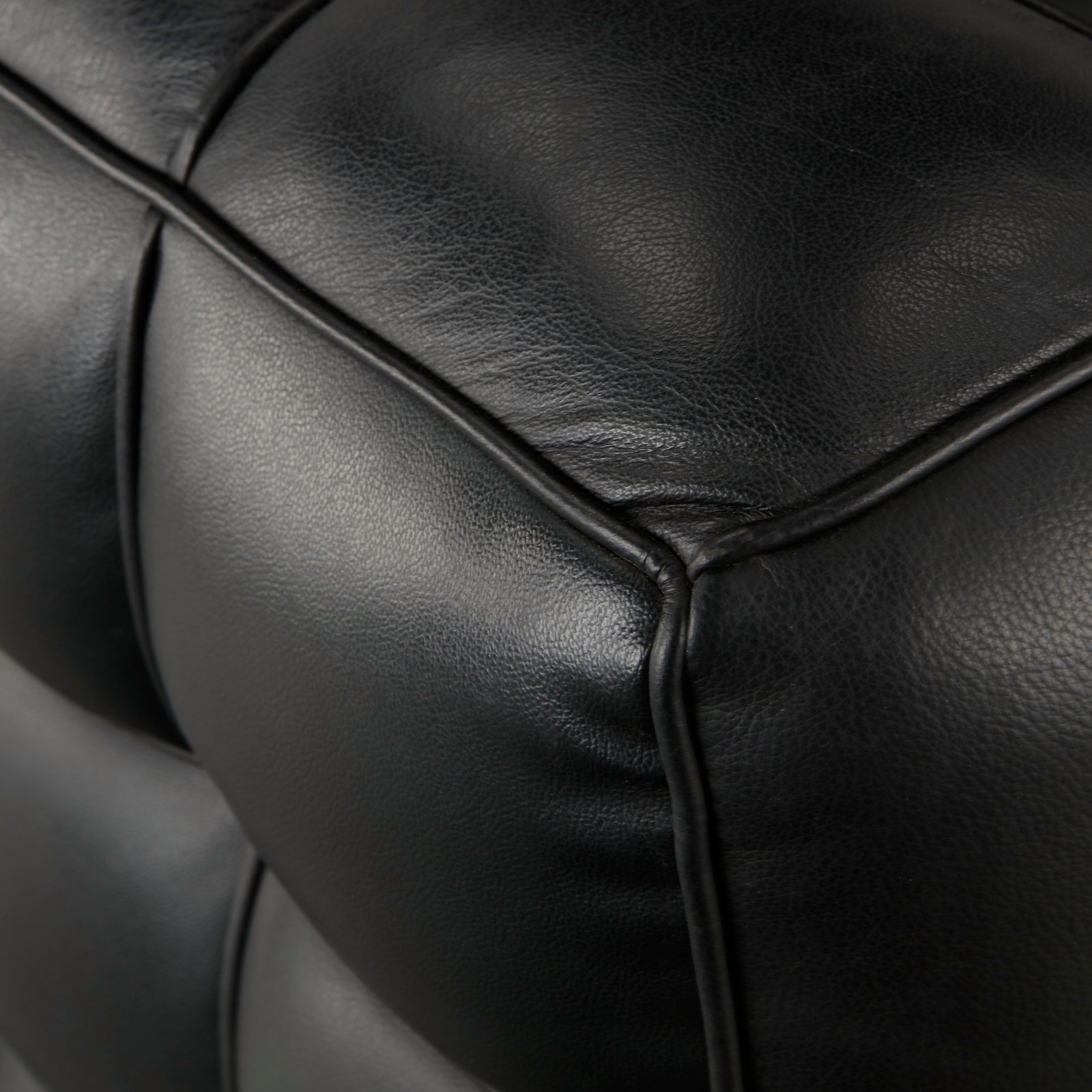 Josef Hoffmann, Black Leather Kubus Sofa - 12