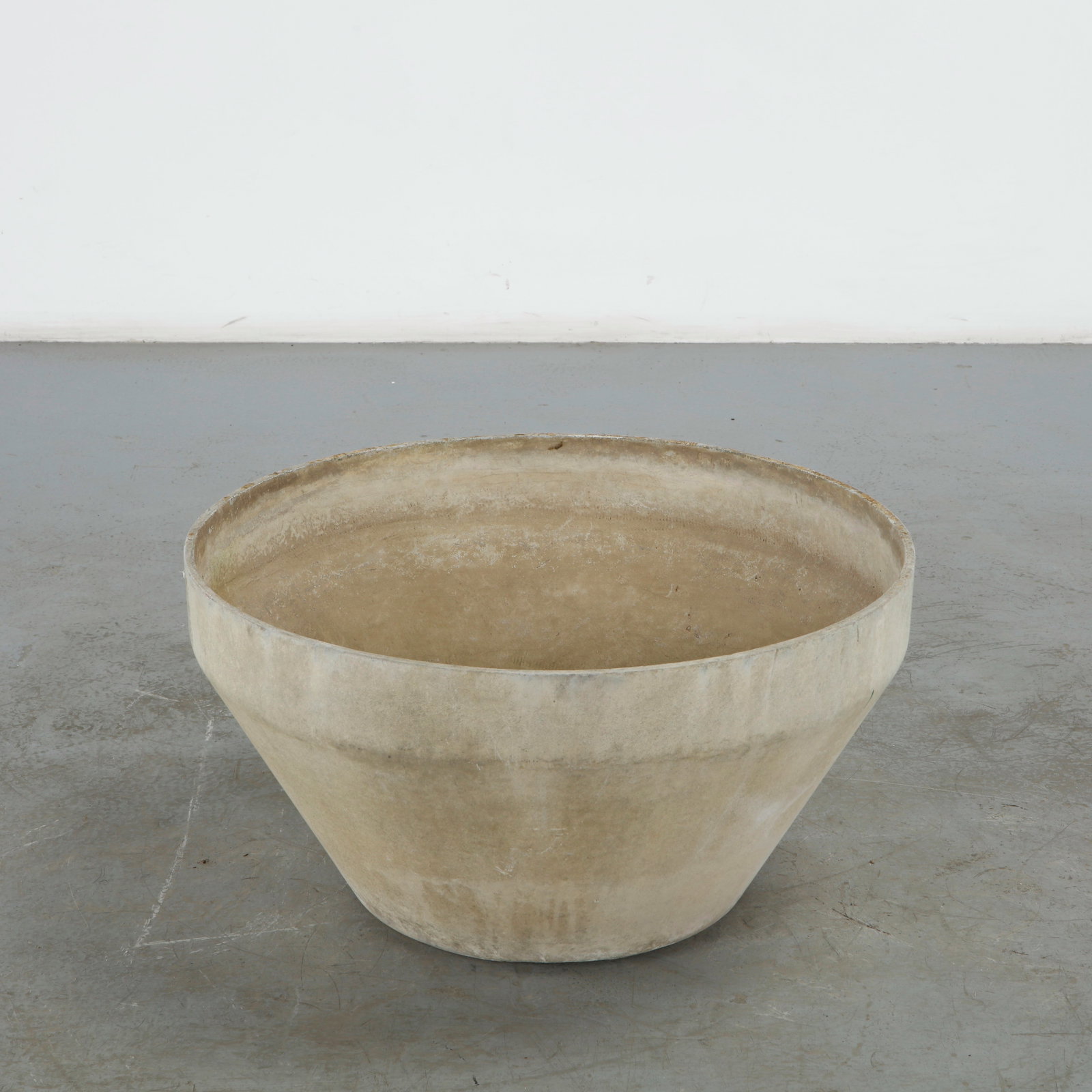 Willy Guhl, Large Conical Planter, 1960s: This monumental conical fiber cement saucer planter by Willy Guhl is a masterclass in mid-century Swiss industrial design. Manufactured by the prominent Swiss firm Eternit circa 1960, this piece embod