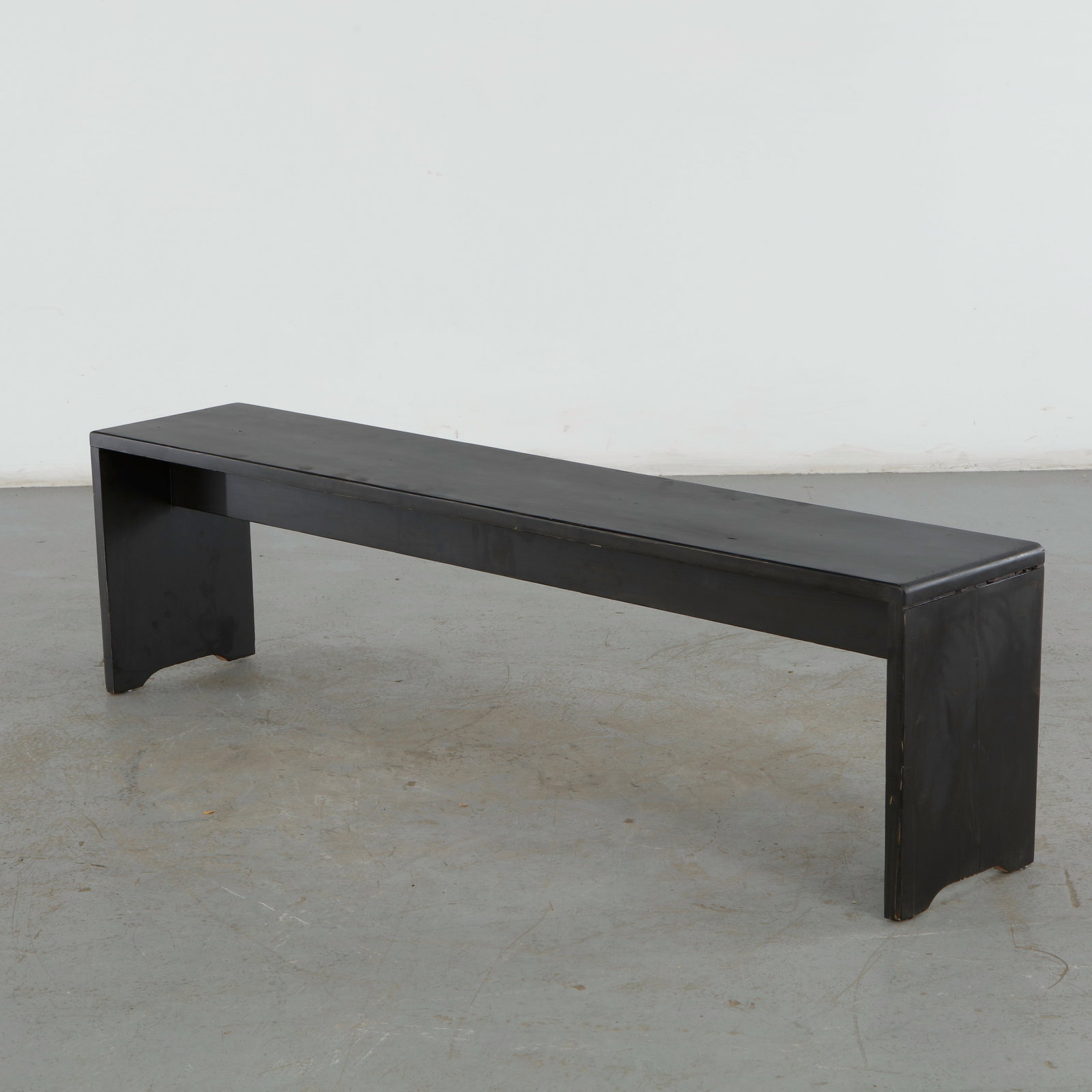 Charlotte Perriand For Les Arcs 1600, Black Large Pine Bench, 1960s (1 of 14)