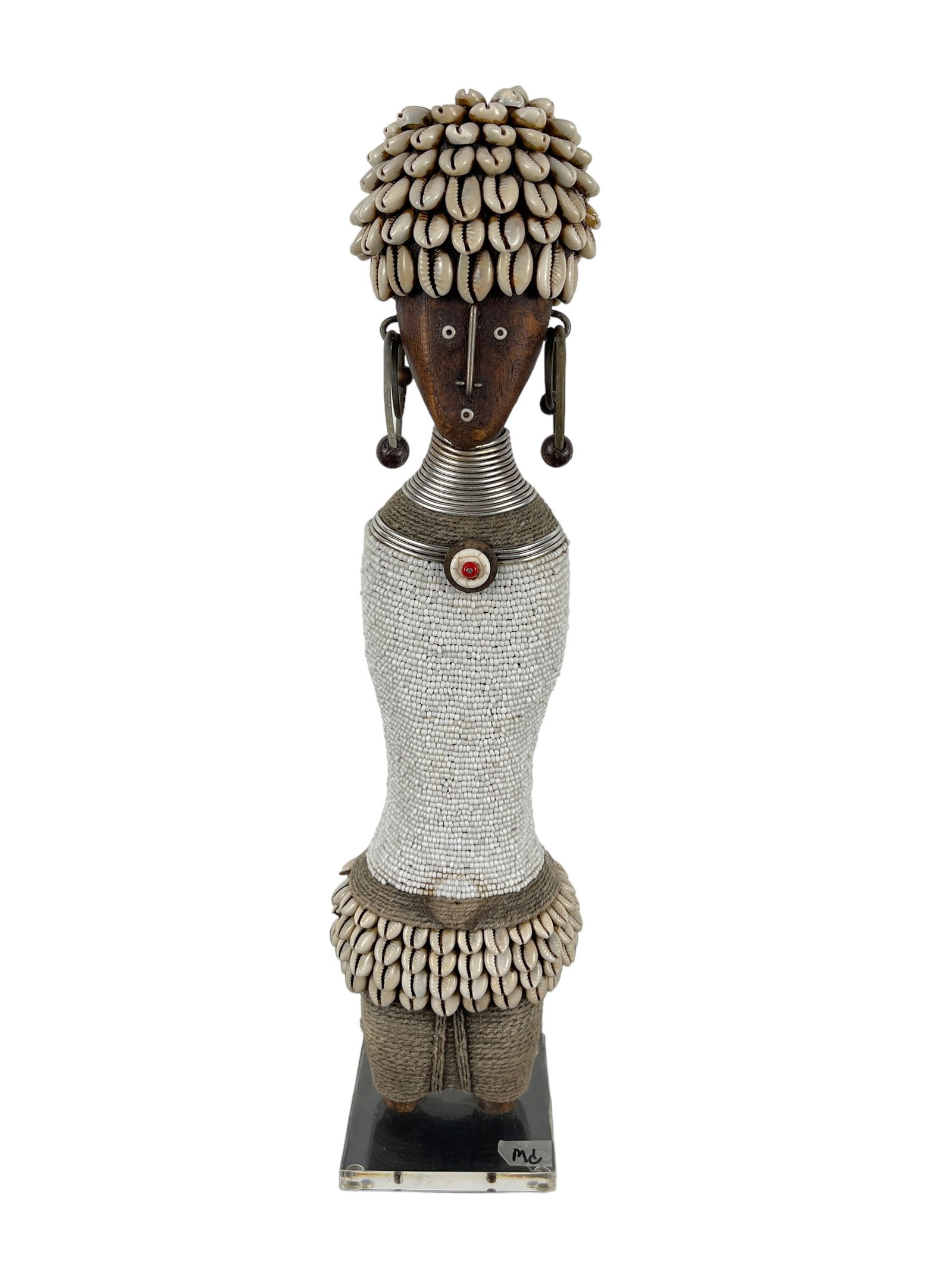 White Beaded Namji Doll from Cameroon (1 of 5)