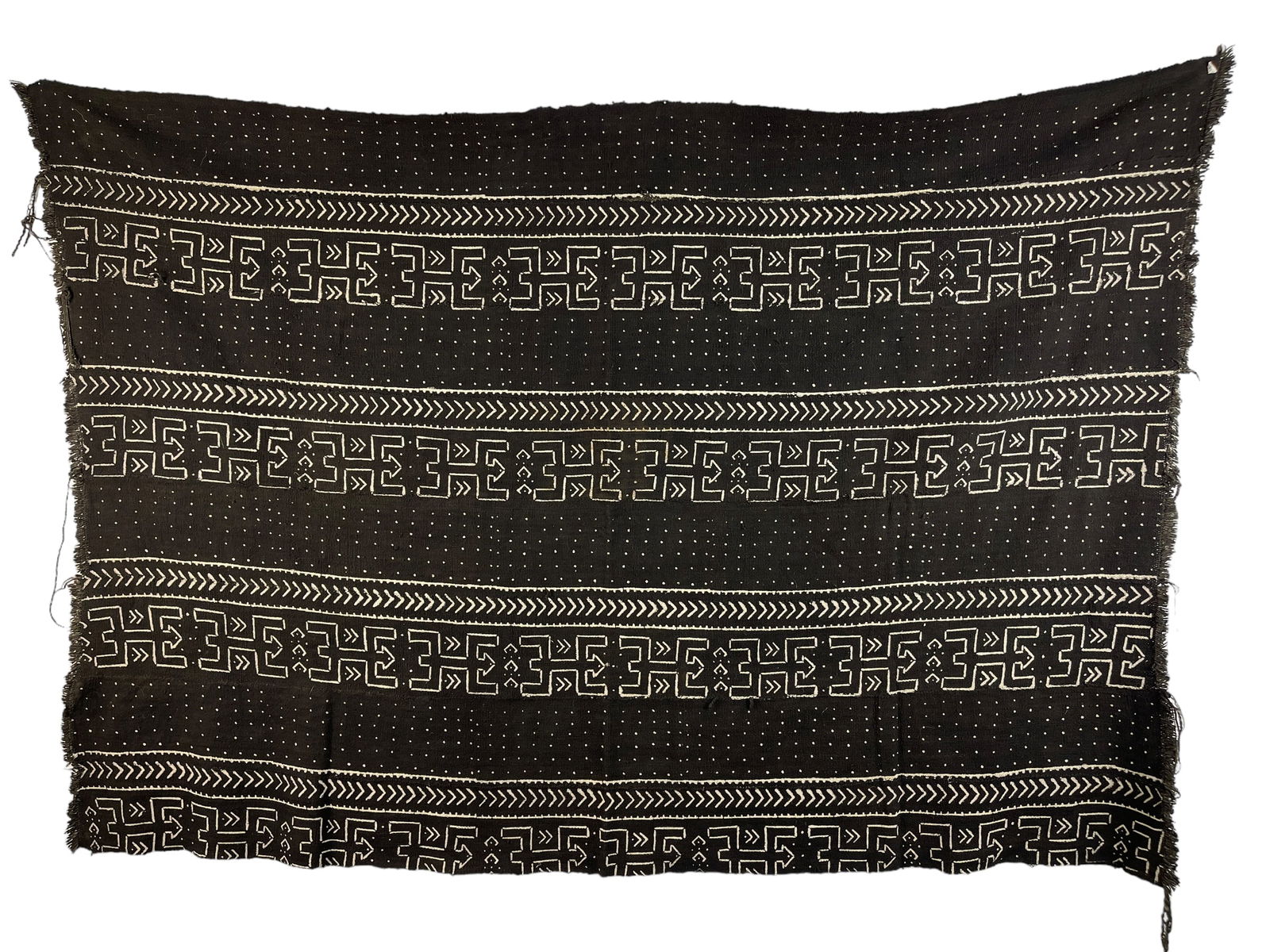 Ebony Black & White Bogolan Mali Mud Cloth (1 of 4)