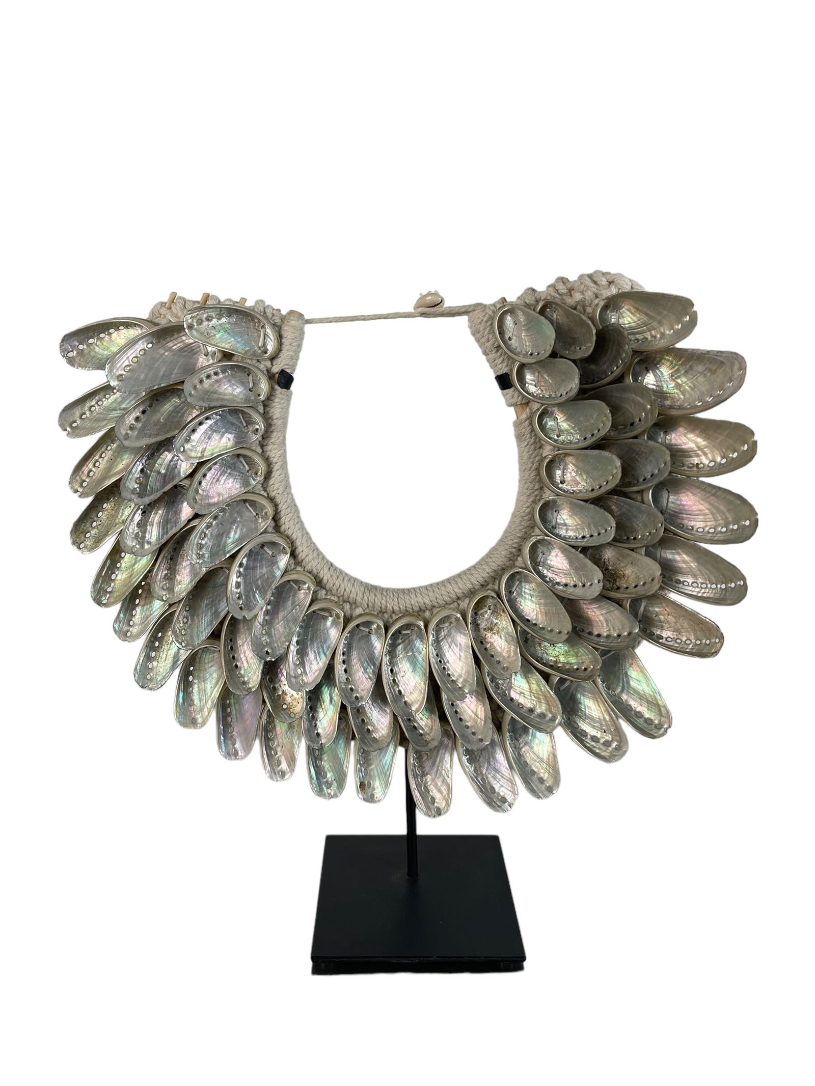 Mother of Pearl African Statement Necklace on Stand (1 of 4)