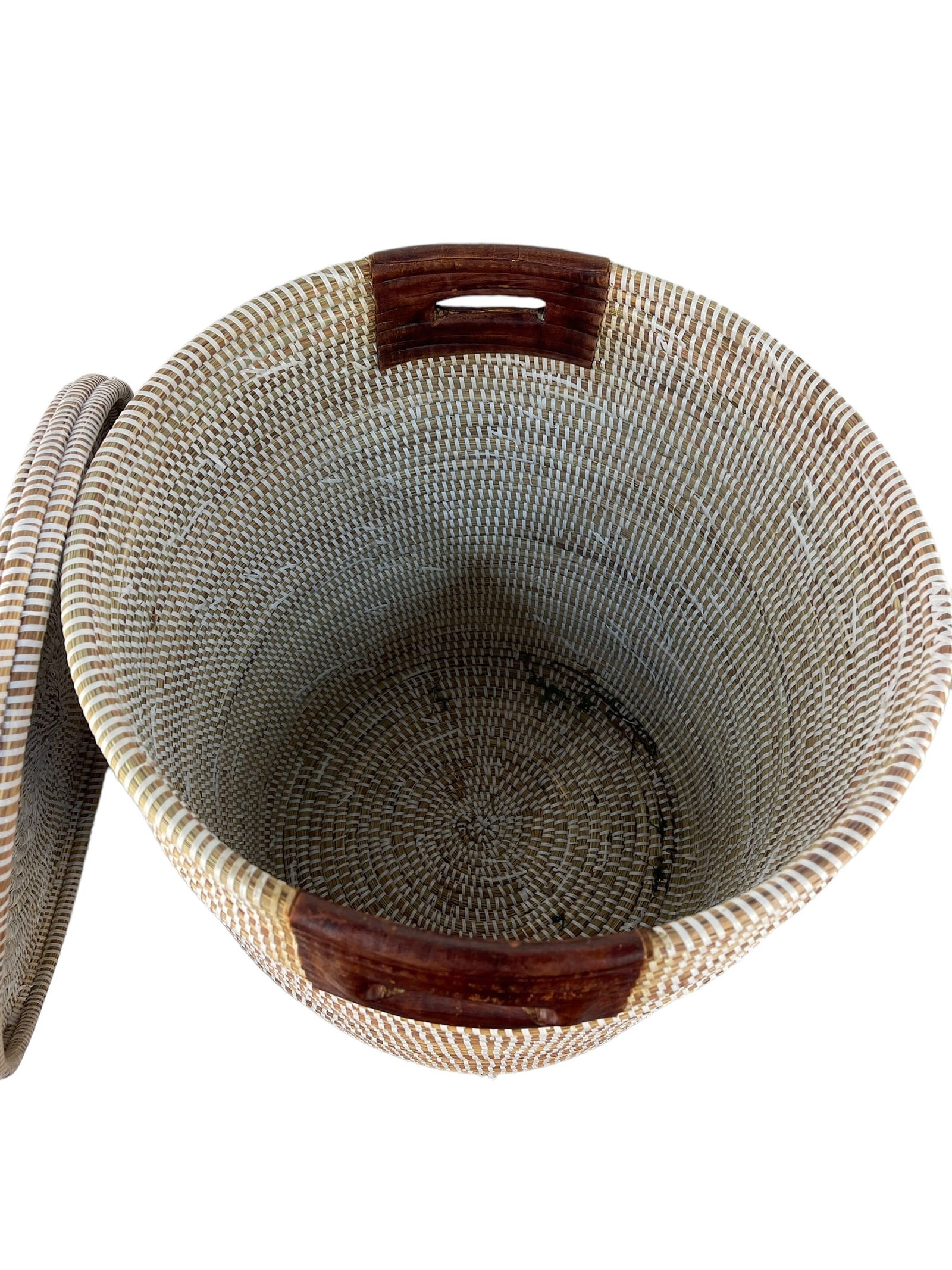 Duo Boho Lidded Basket Handwoven in Southern Africa (1 of 6)