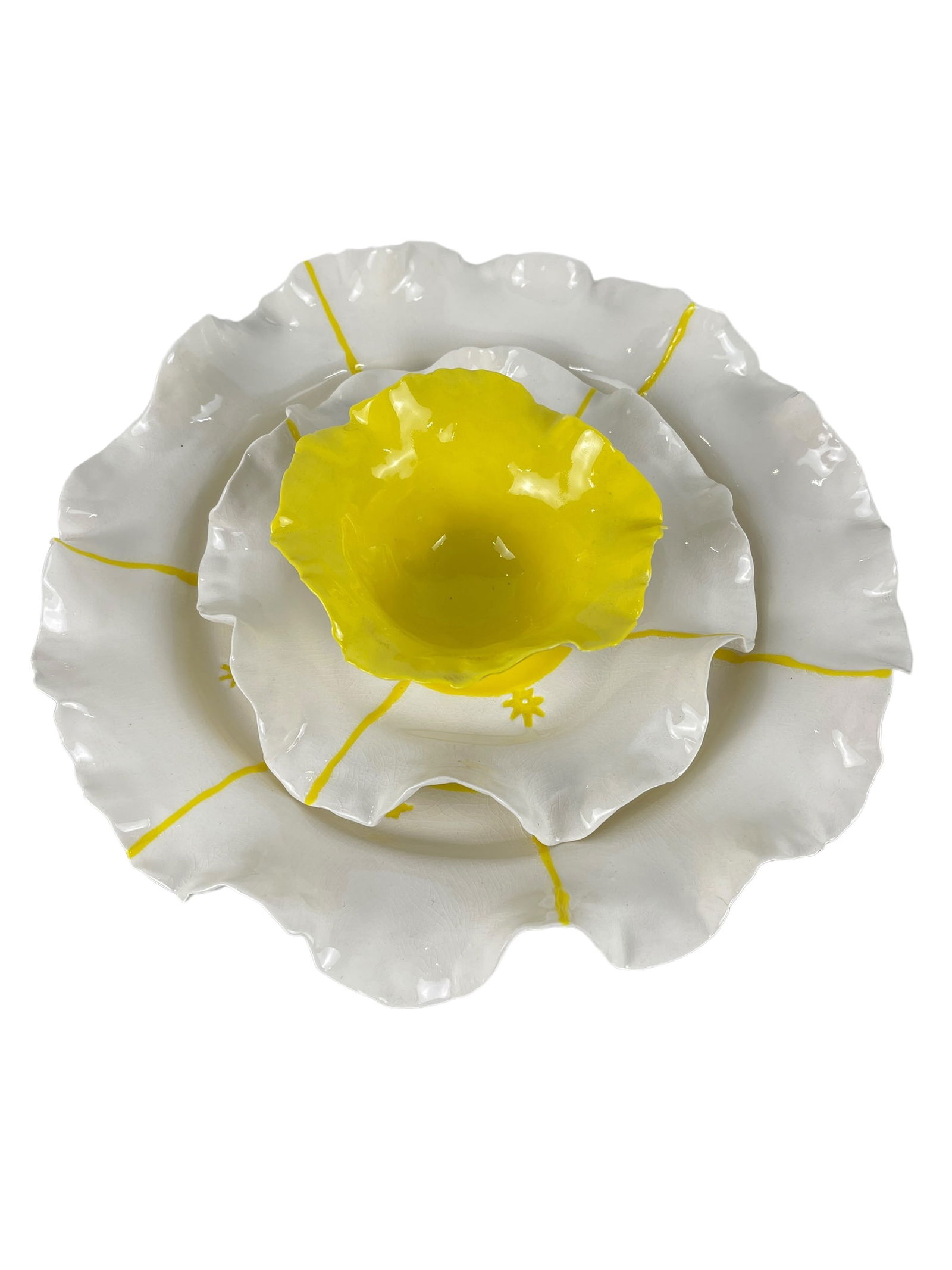 Set of 3 Signed Imiso African Ceramic Plates Handmade (1 of 5)