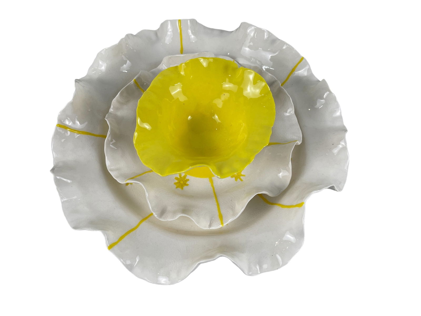 Set of 3 Signed Imiso African Ceramic Plates Handmade (1 of 4)