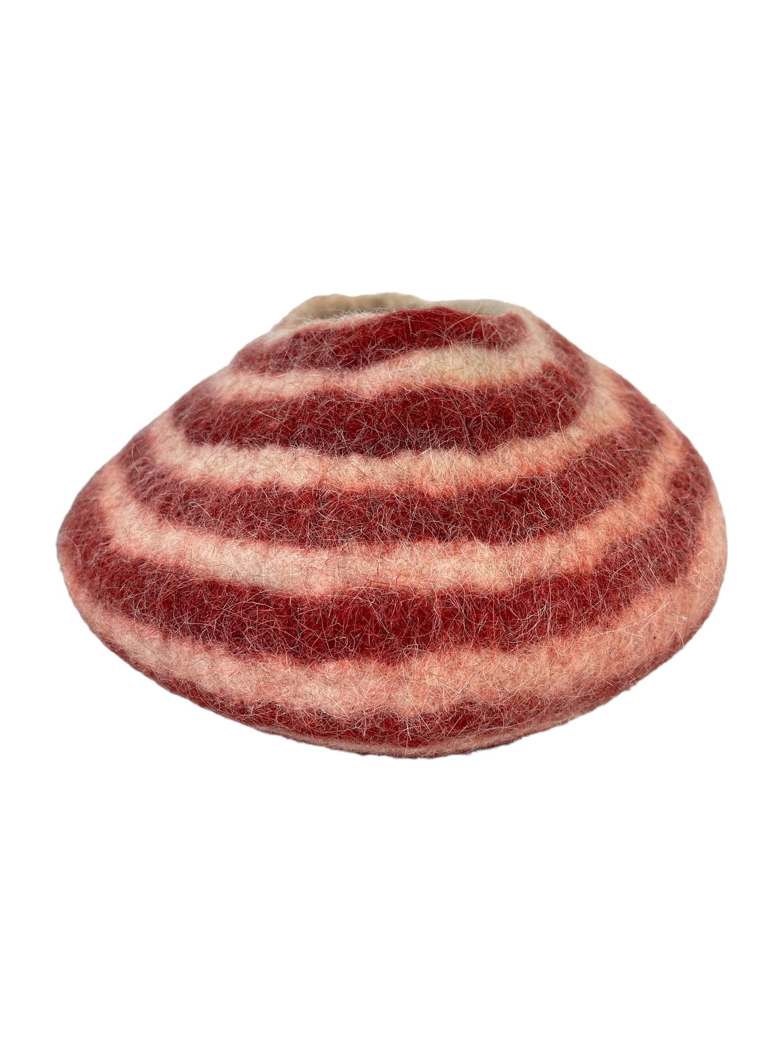 100% Wool Small Basket, Vase or Vessel: 7.5"H x approx 8.5"W. Made in South Africa. Designed by Ryazan Jakoet. Merino and Karakul wool. The Karakul Sheep known for its hardiness and ability to thrive under adverse conditions.