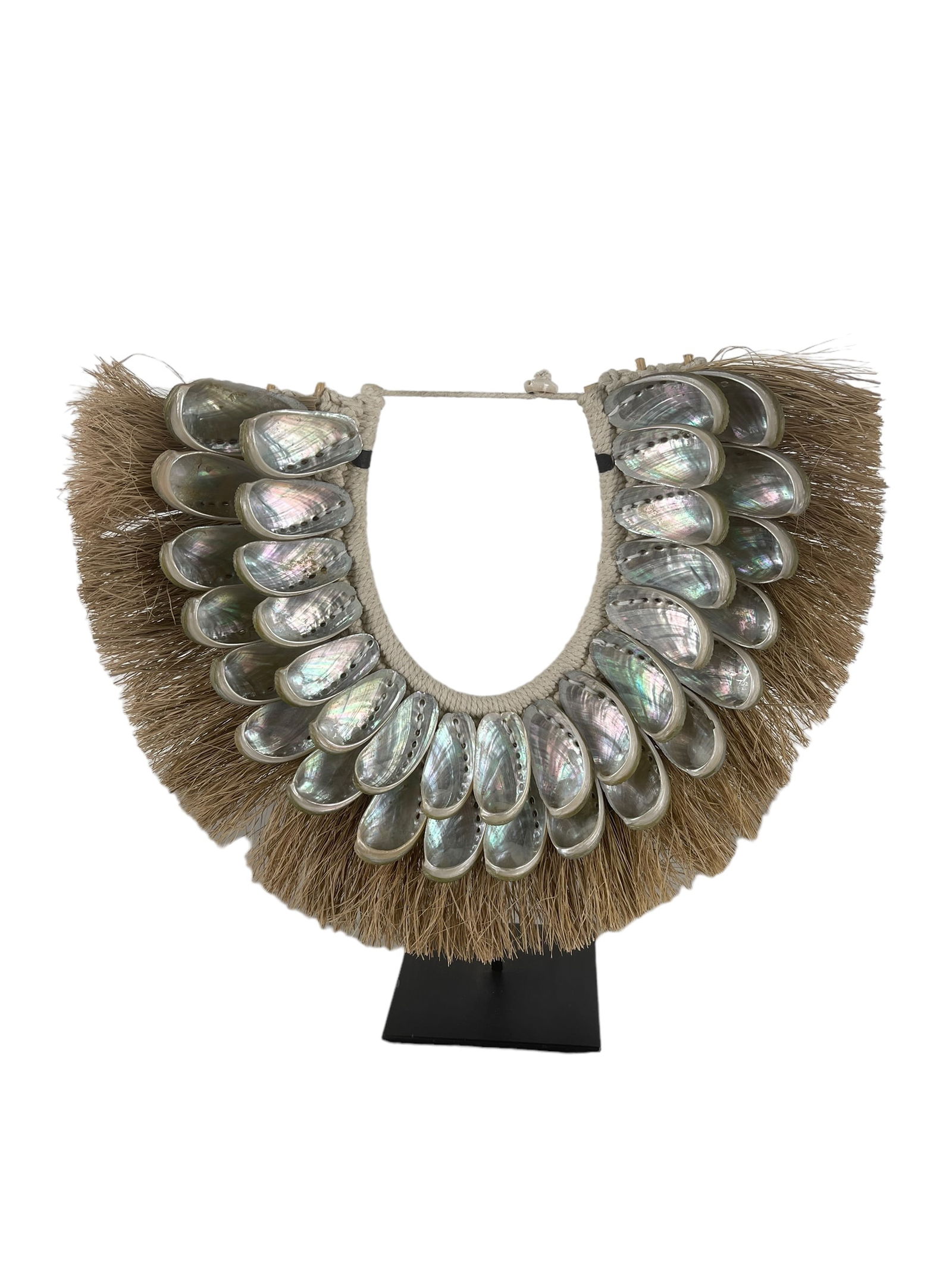 Mother of Pearl African Statement Necklace on Stand (1 of 4)