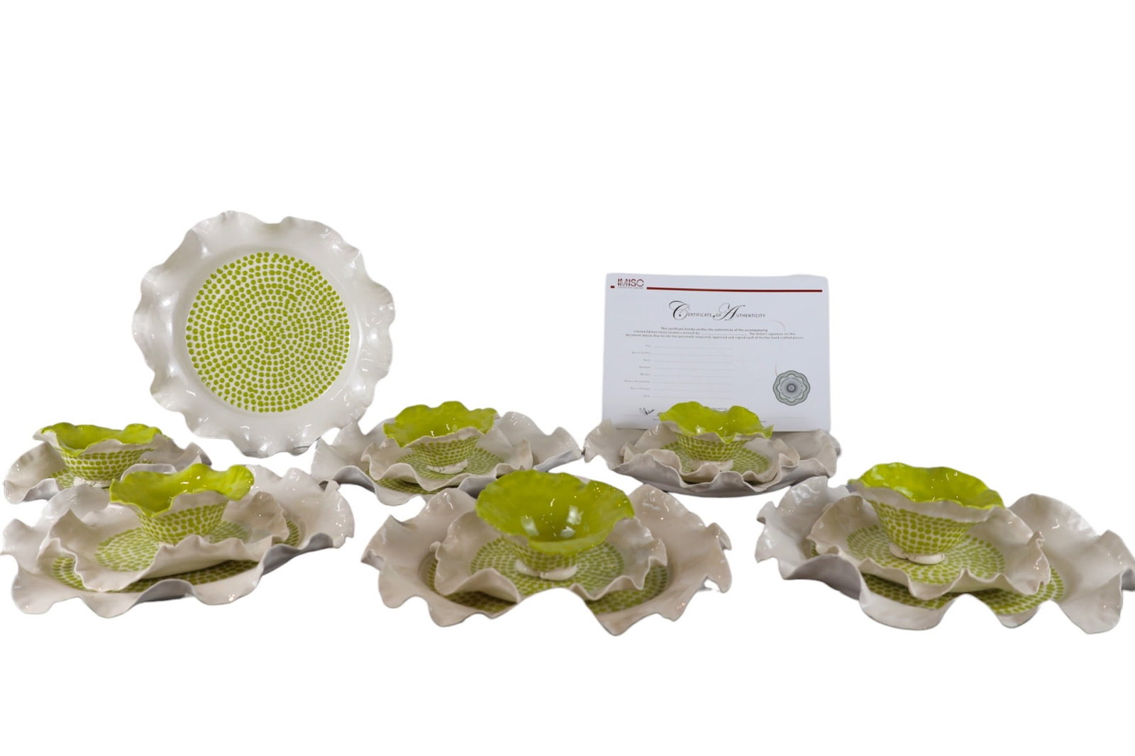 Set of 6 Signed Imiso African Ceramic Plates Handmade (1 of 6)