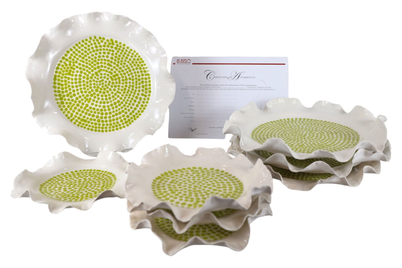 Set of 4 Signed Imiso African Ceramic Plates Handmade (1 of 3)