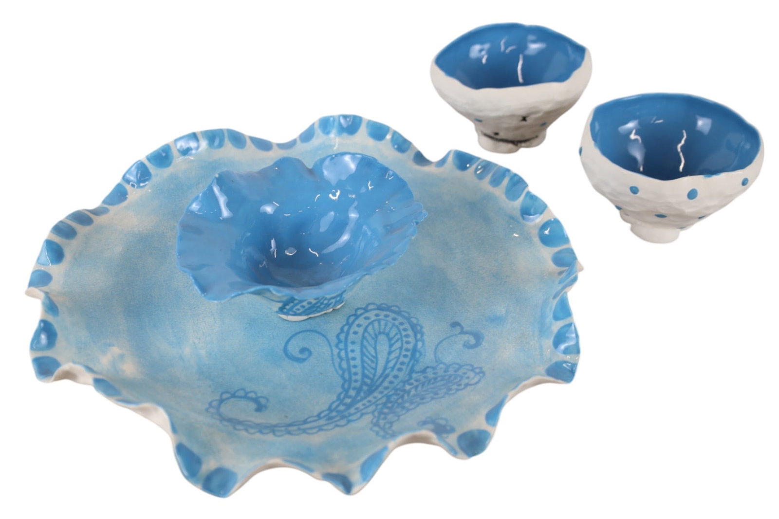 Set of Signed Imiso African Ceramic Plates Handmade (1 of 4)