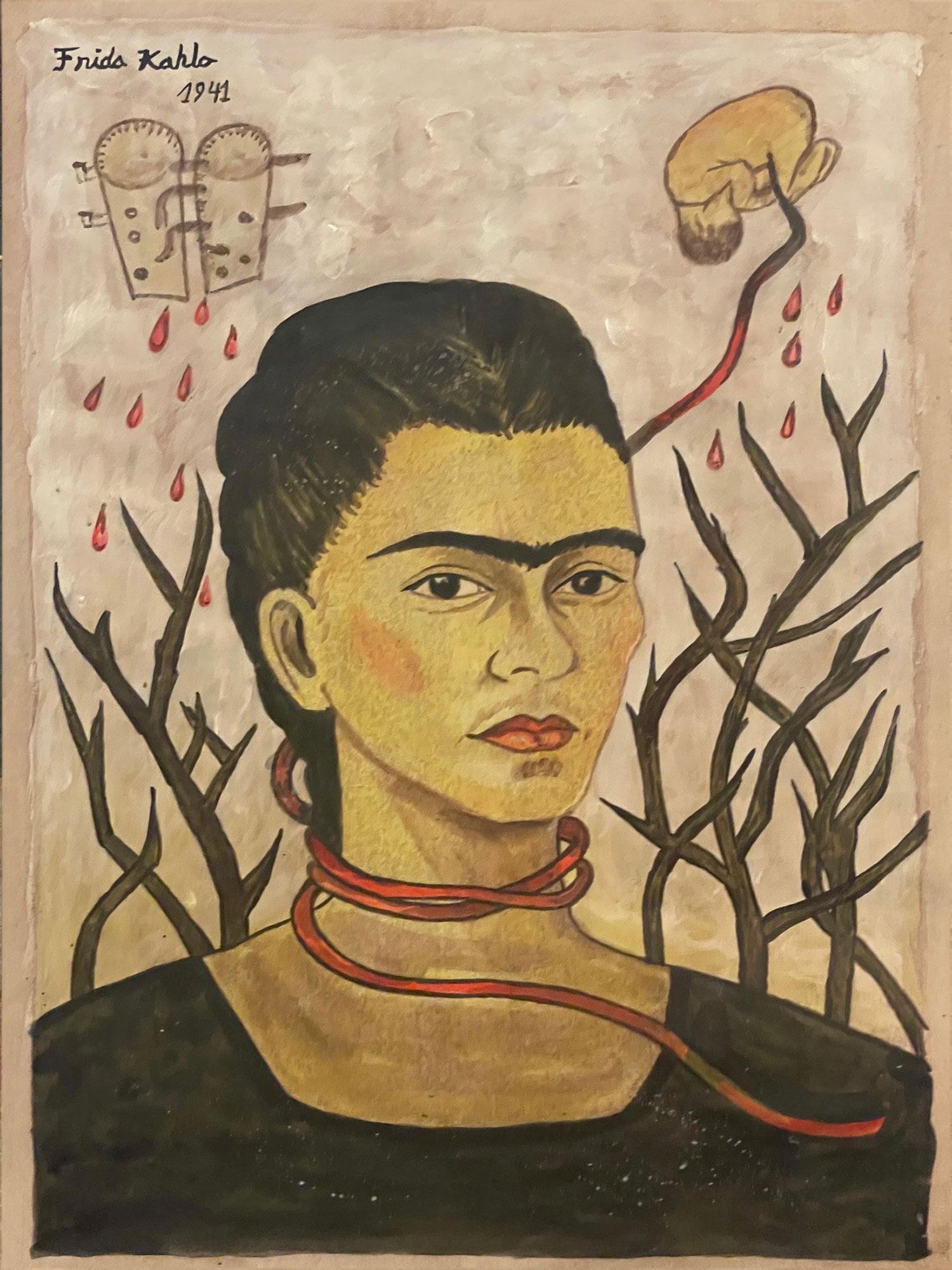 Frida Kahlo gouache on paper Signed (1 of 5)