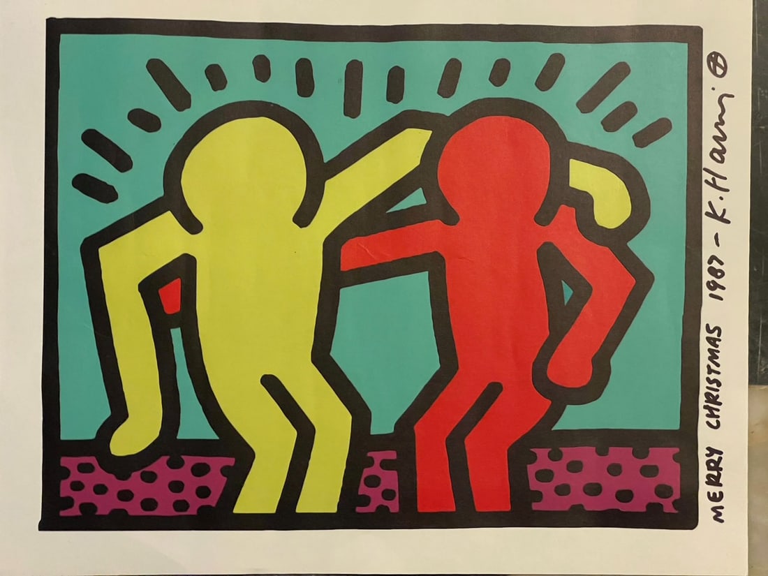 Original KEITH HARING SCREEN PRINT-SIGNED-COA (1 of 6)