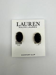 Ralph Lauren clip on earrings: Materials: Gold-tone plated. Size:H(1.7cm) W(1cm).