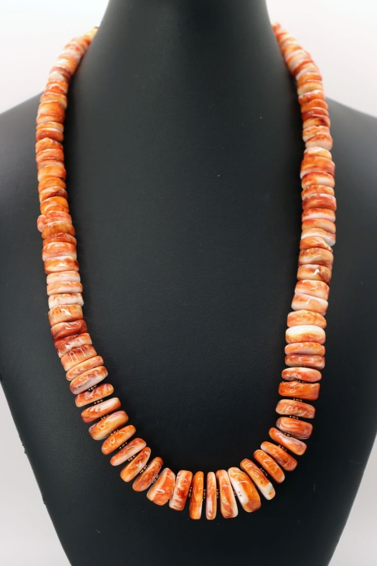 Stunning Natural Red Spiny Oyster Necklace 18" (1 of 4)