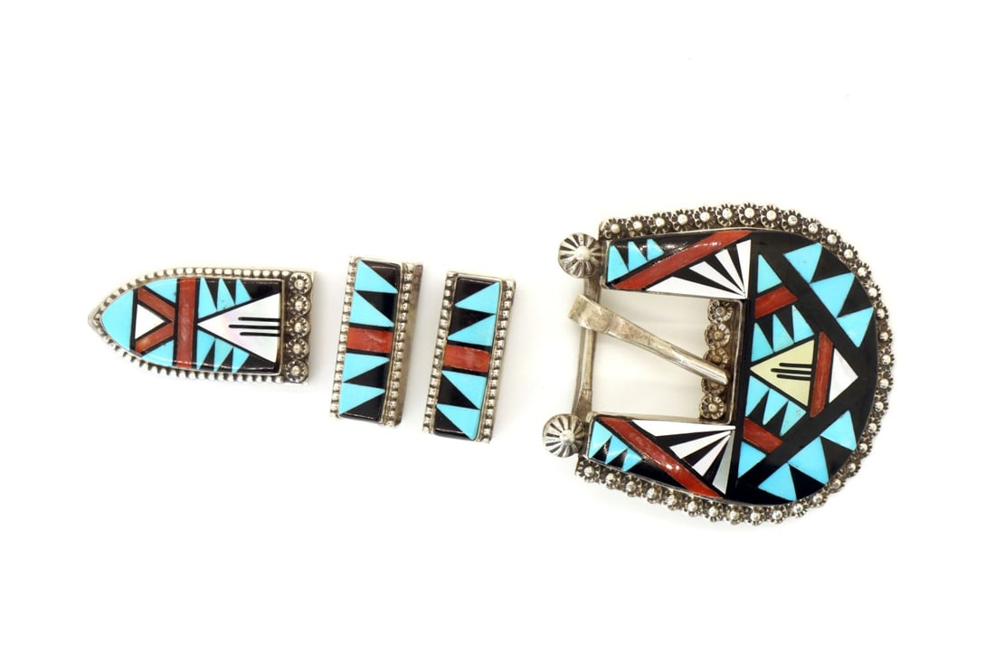 Zuni Eriacho Inlay Circa 1980 Ranger belt Buckle (1 of 3)