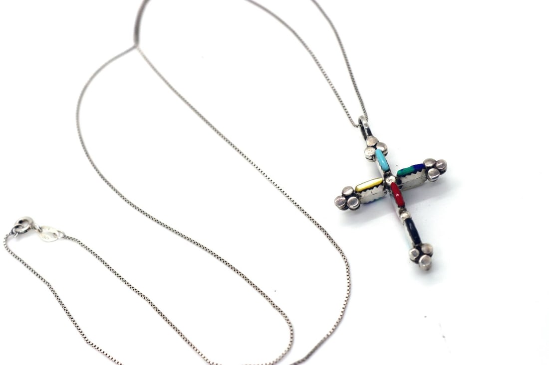 Beautiful Multi Stone Reversible Cross (1 of 6)