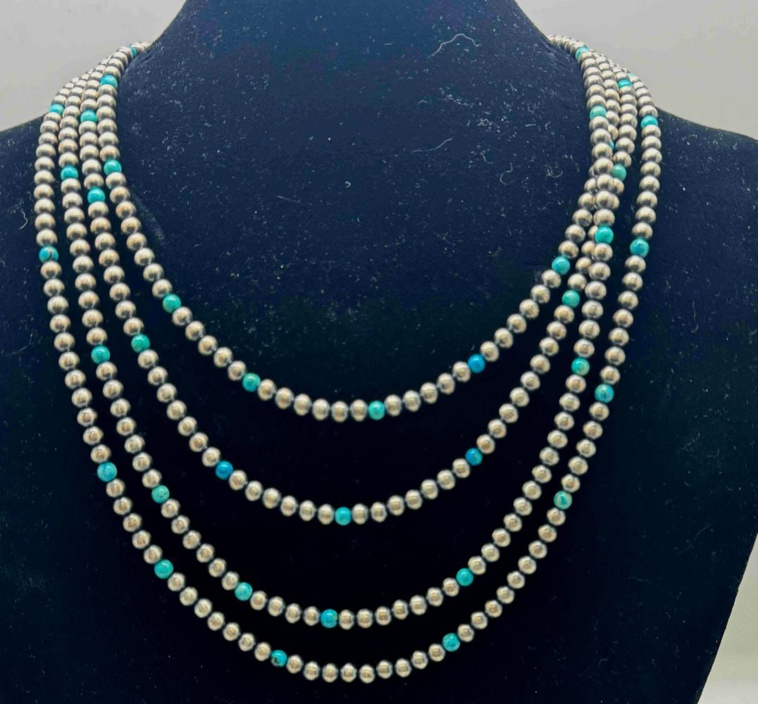 Navajo Pearls Kingman Turquoise Accents Handmade (1 of 4)