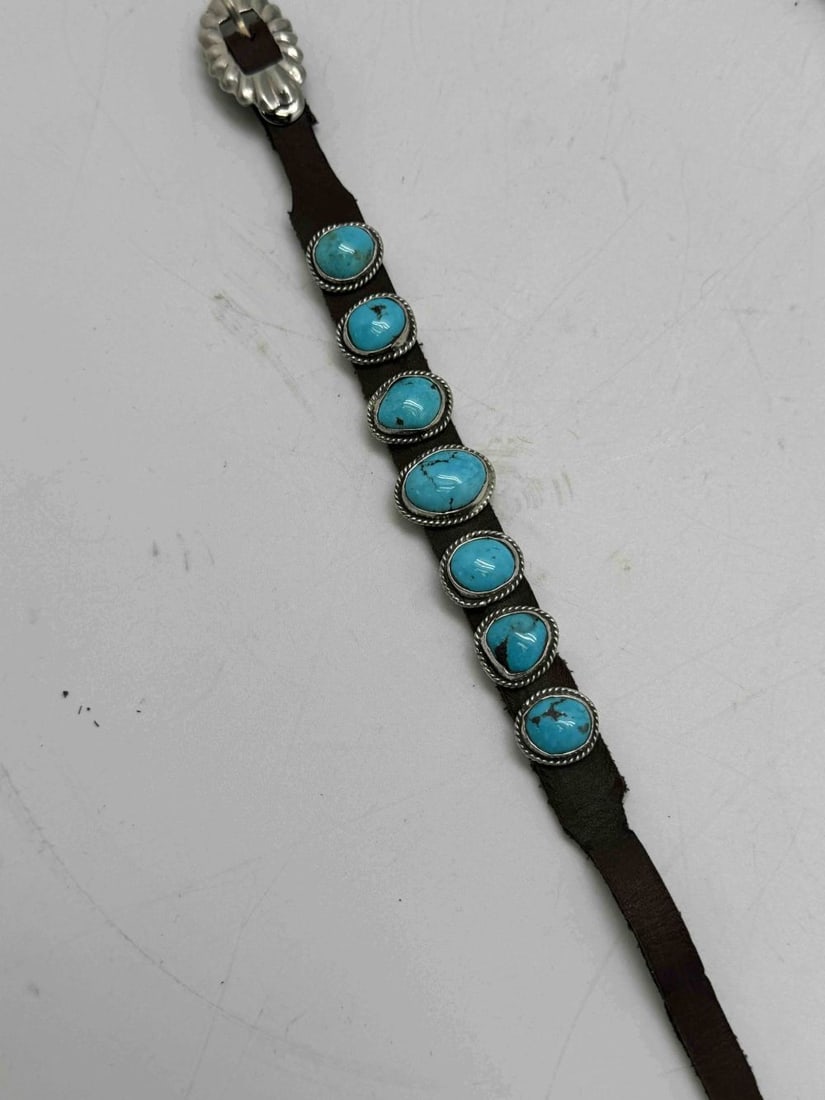 Henry Morgan Navajo Turquoise Concho Bracelet (1 of 3)