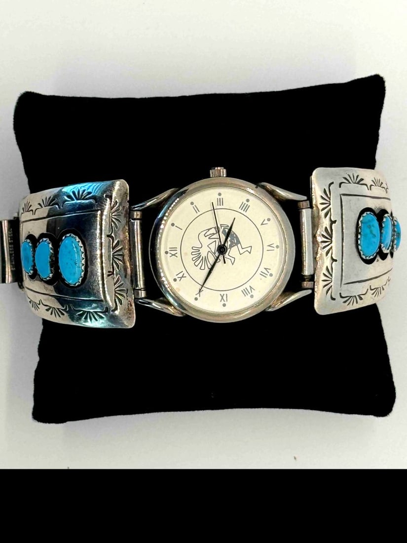 Navajo Men's Sleeping Beauty Turquoise Watch (1 of 3)
