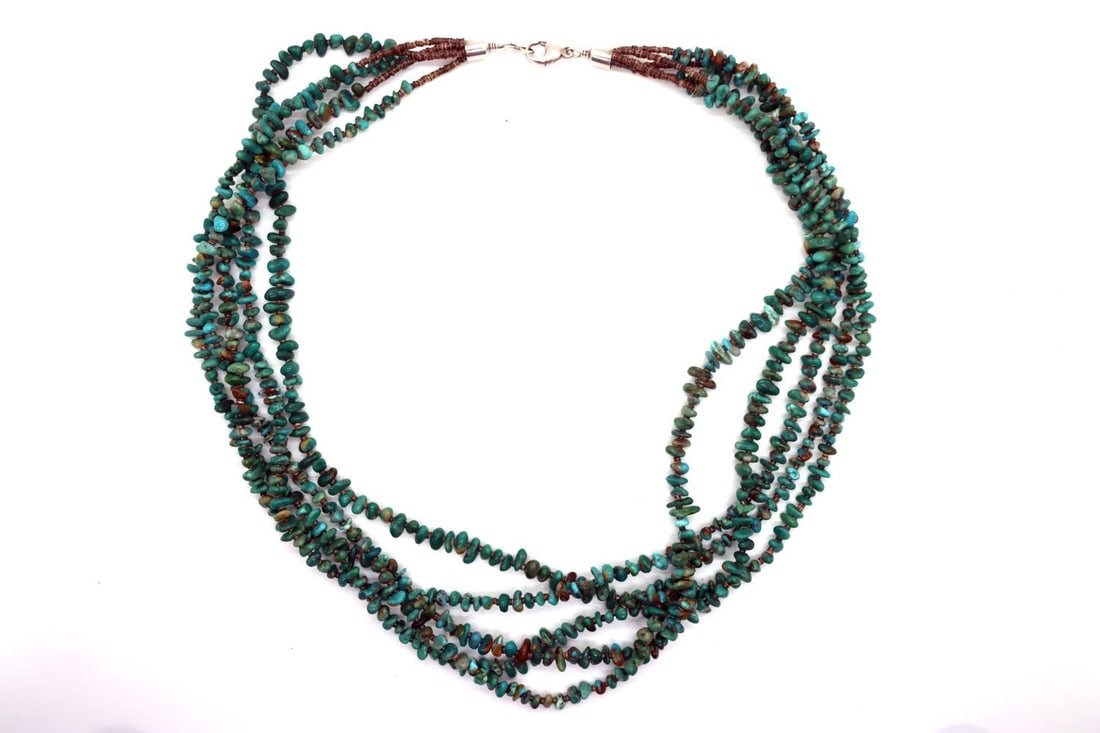 Amazing AAAA Royston Turquoise 5 Strand Necklace (1 of 6)