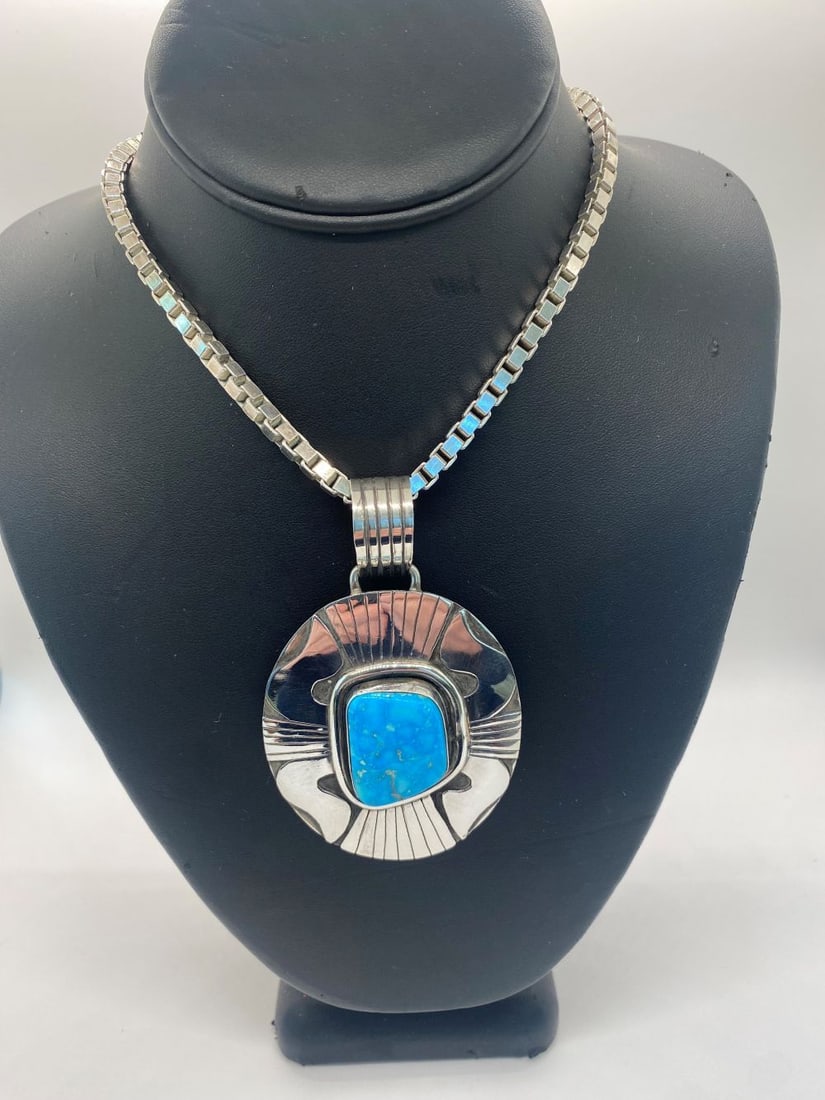Stunning Blue Ridge Turquoise Pendant Necklace (1 of 4)