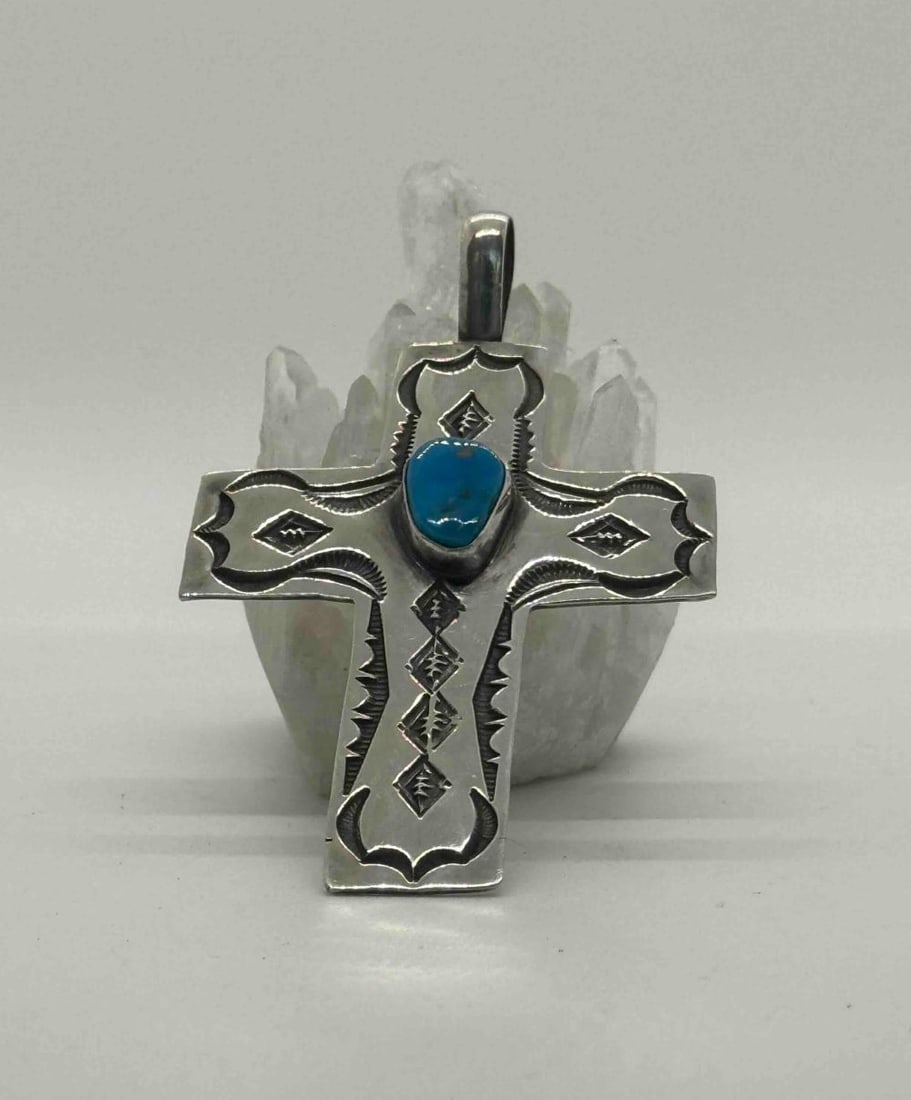 Thomas Charlie Blue Ridge Turquoise Cross Pendant (1 of 4)
