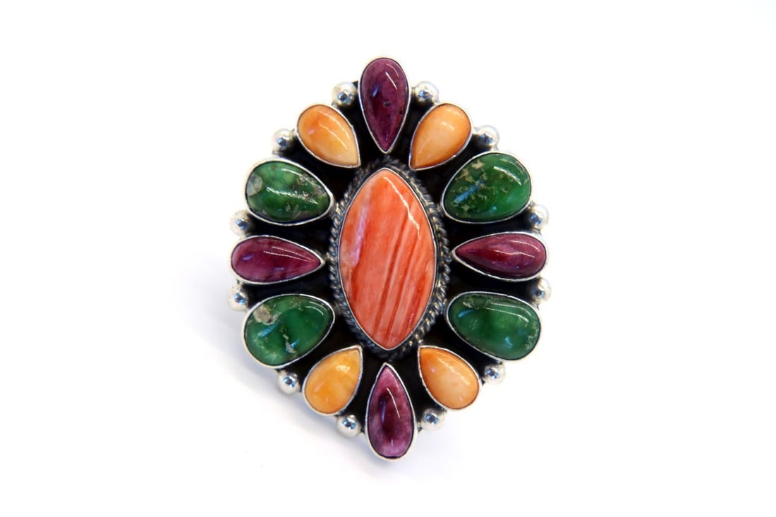 Navajo Artist Ella Linkin Stunning Multi Stone Ring (1 of 6)