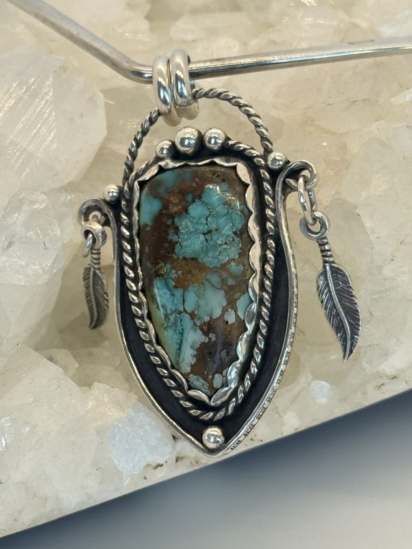Unique Beautiful Royston Turquoise Pendant (1 of 4)