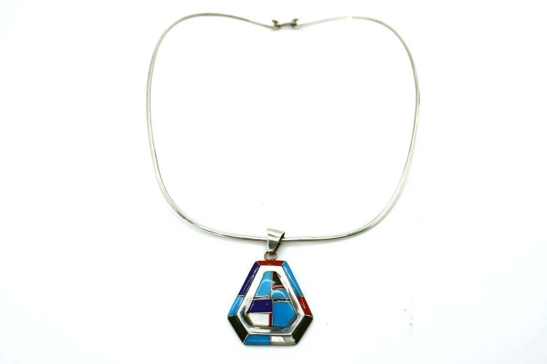 Zuni Inlay Pendant Multi Stone (1 of 5)