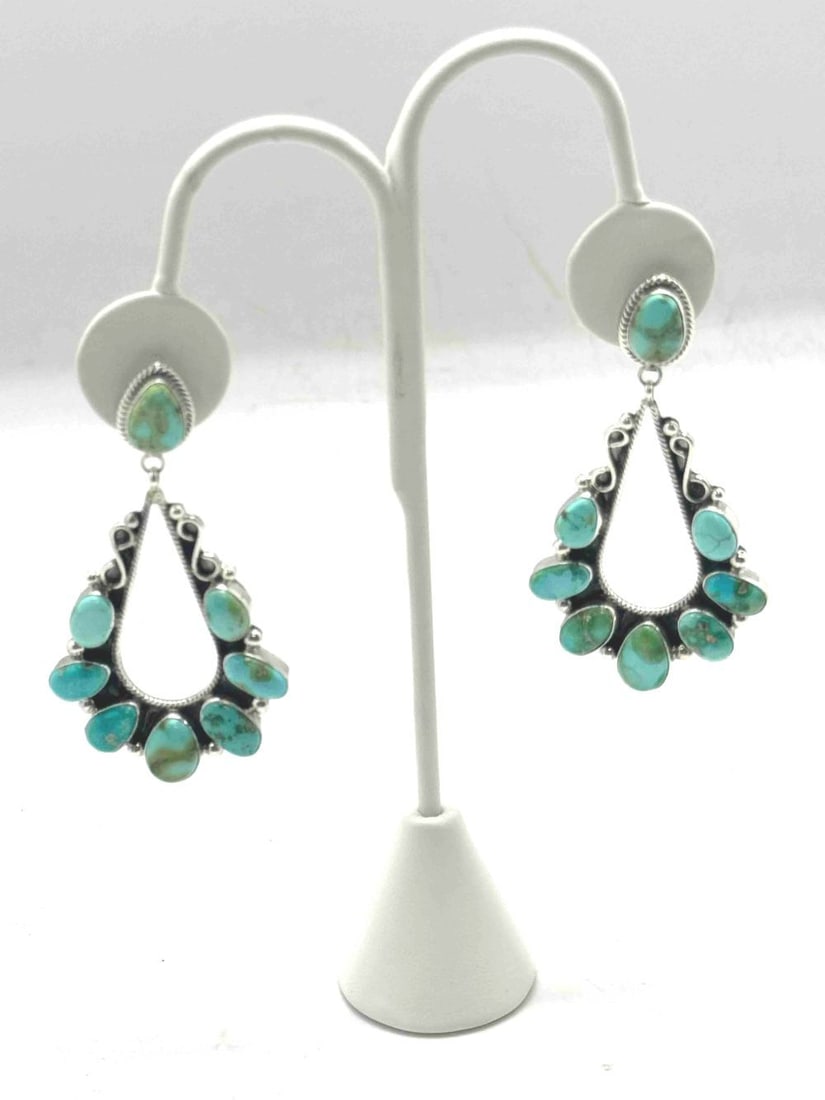 Navajo R Billy Sonoran Gold Turquoise Earrings (1 of 3)