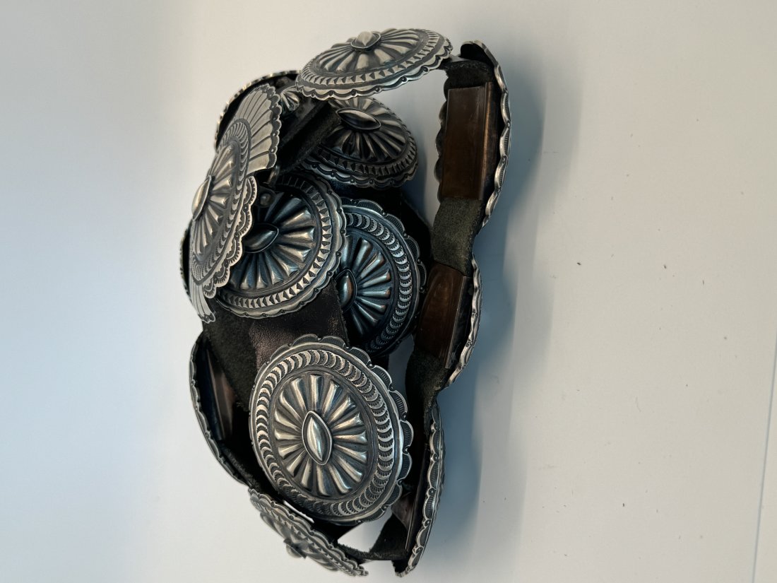 Vintage Leonard Nez Sterling Silver Concho Belt (1 of 5)