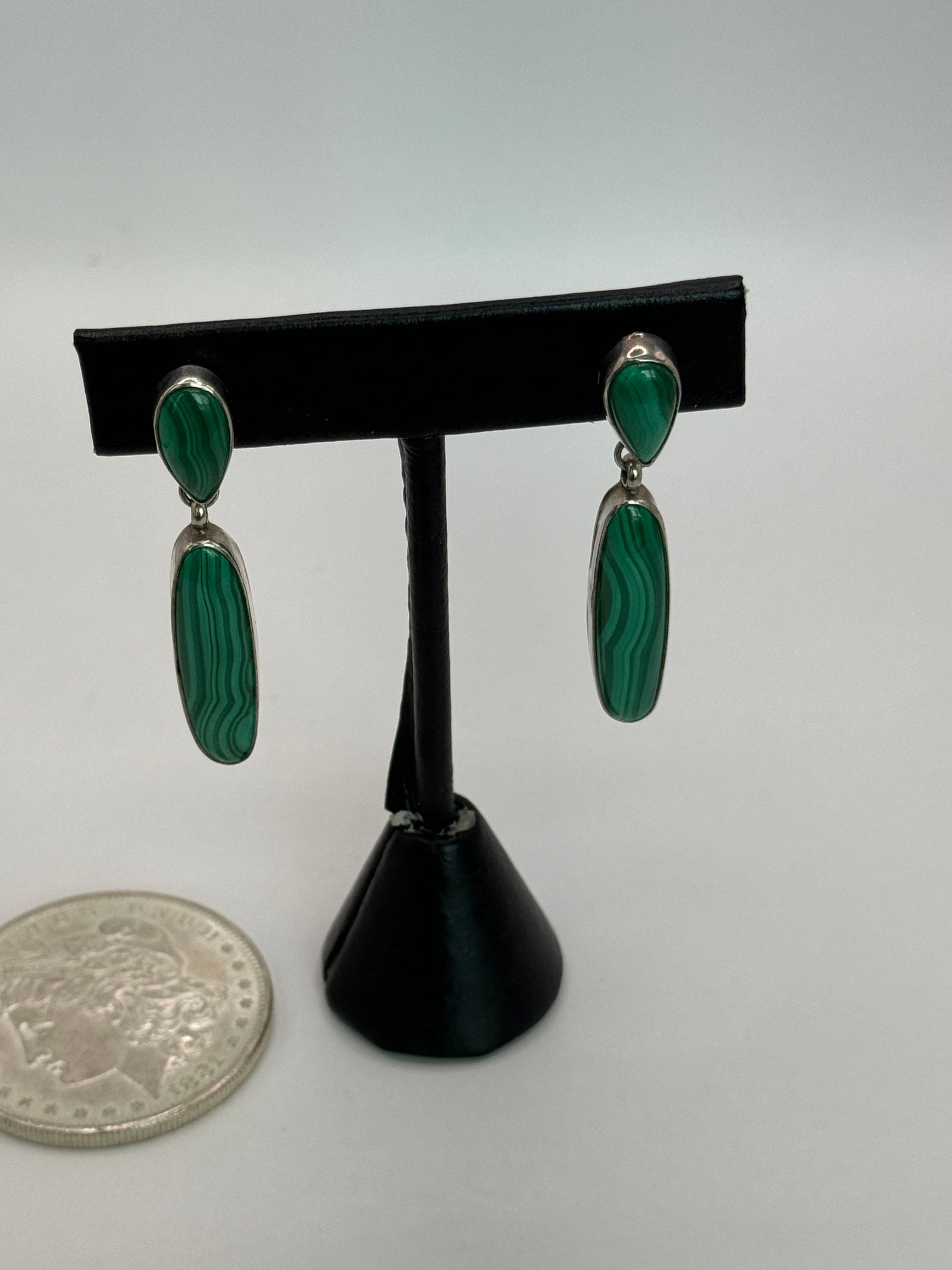 Navajo AAAA Malachite Dangle Post Earrings (1 of 4)