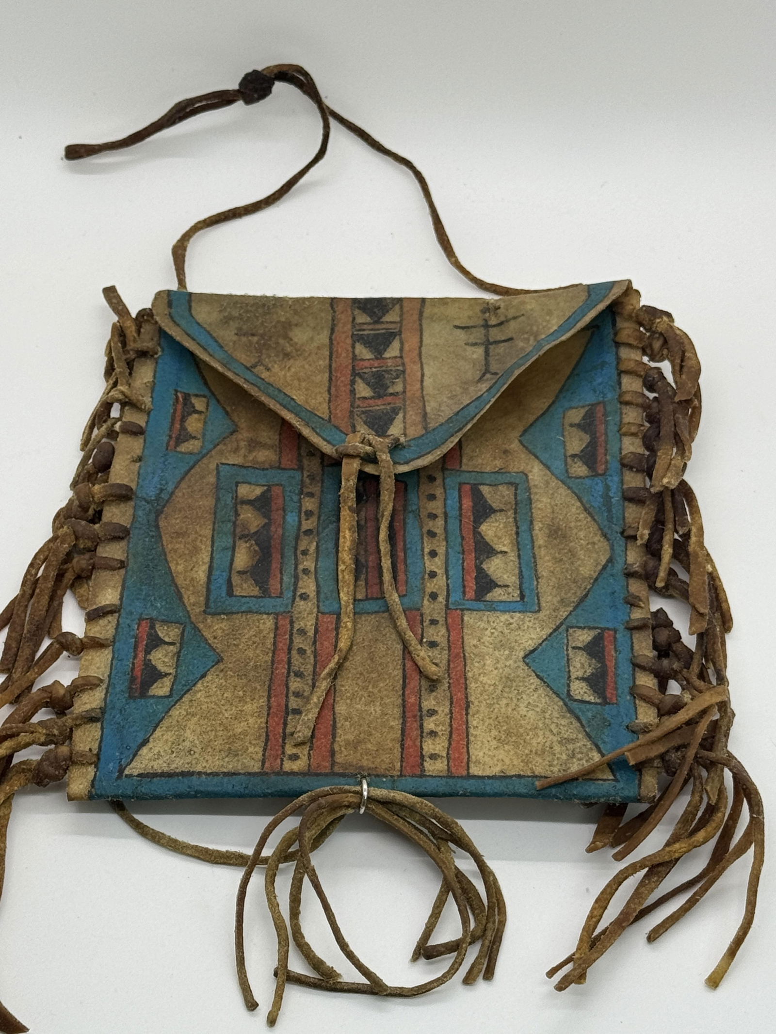 Circa 1800 Hand Painted Medicine Bag (1 of 4)