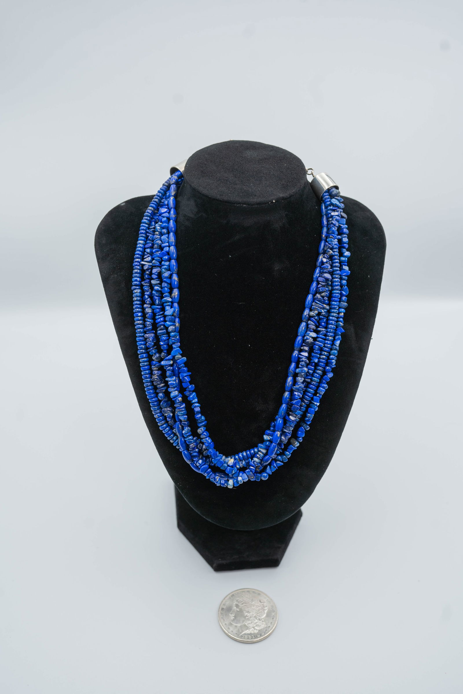 Gorgeous Lapis Five Strand Necklace (1 of 9)