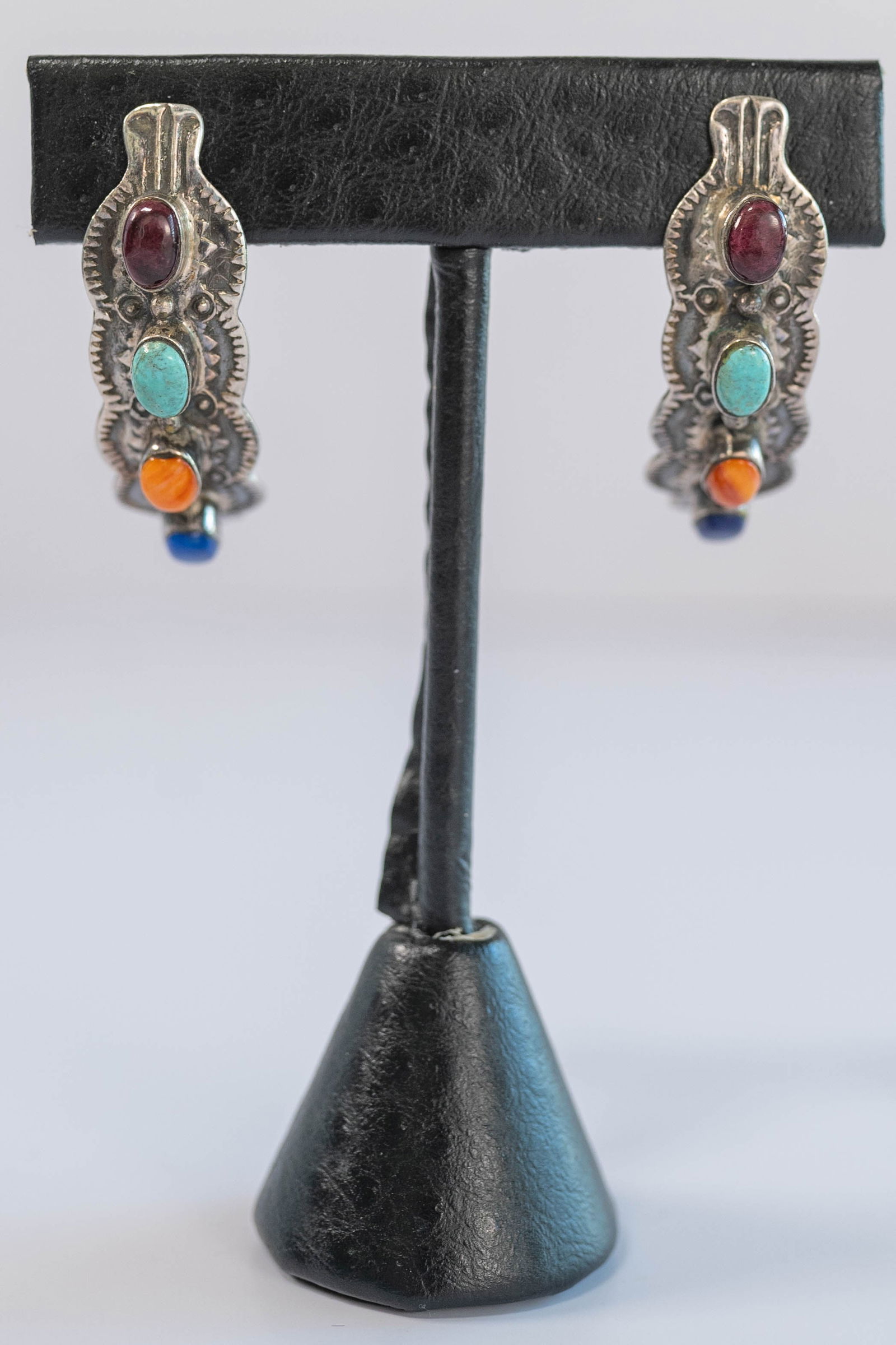 Vintage Navajo Multi-Stone Earrings (1 of 6)
