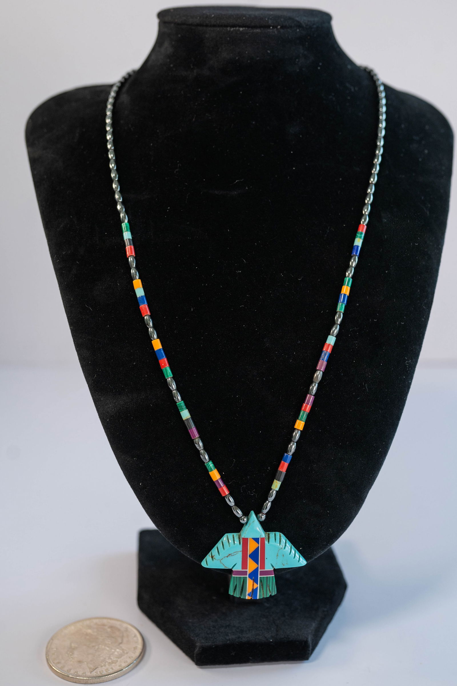 Vintage Zuni Firebird Pendant Necklace (1 of 4)