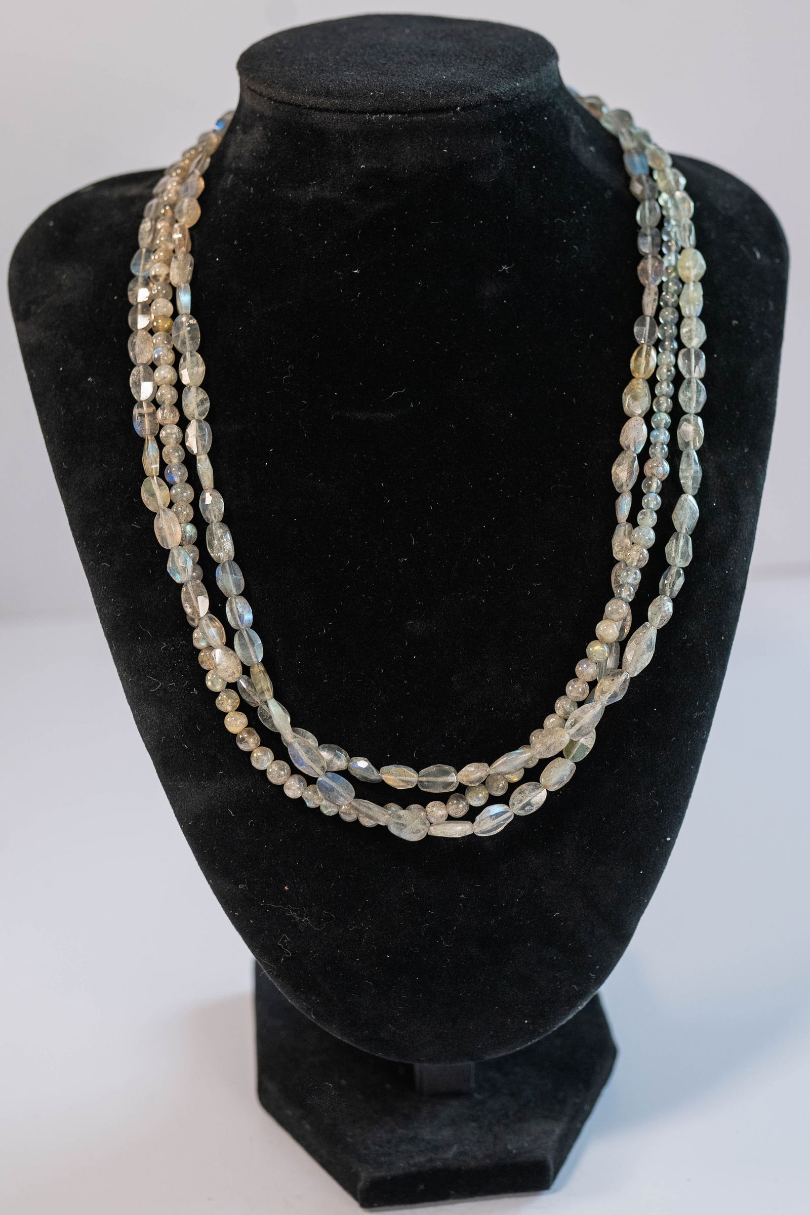 Stunning Three Strand AAAAA Labradorite Necklace (1 of 5)